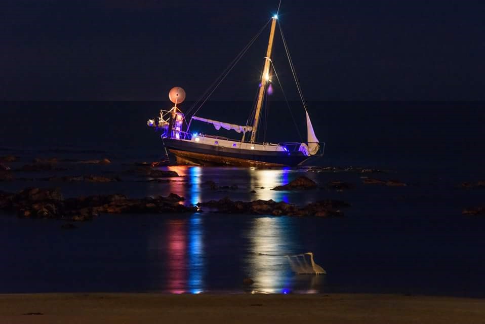 Yacht on Rocks