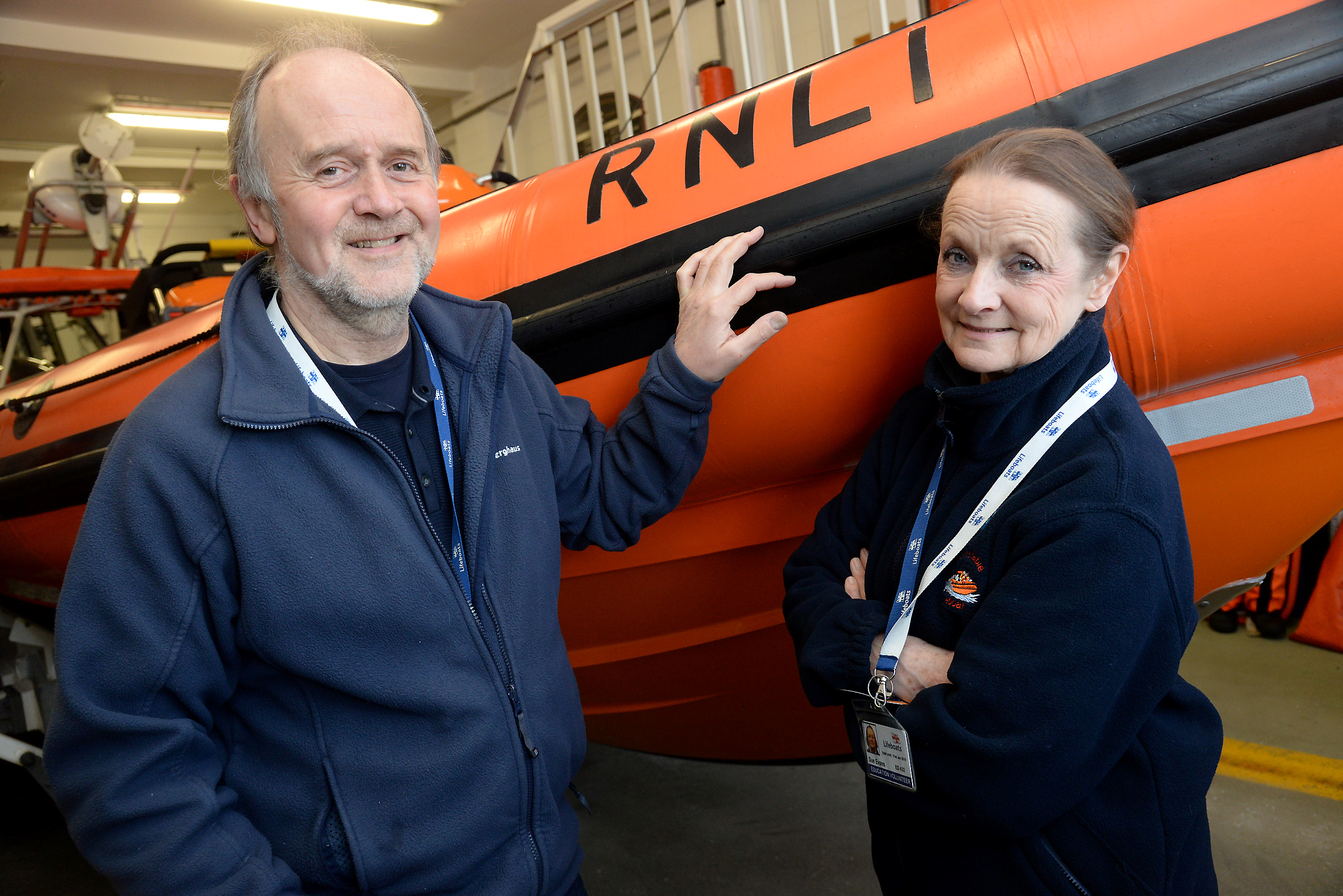 Whitstable Lifeboat Visits Officers David Hayward and Sue Evans. Picture: RNLI Whitstable.
