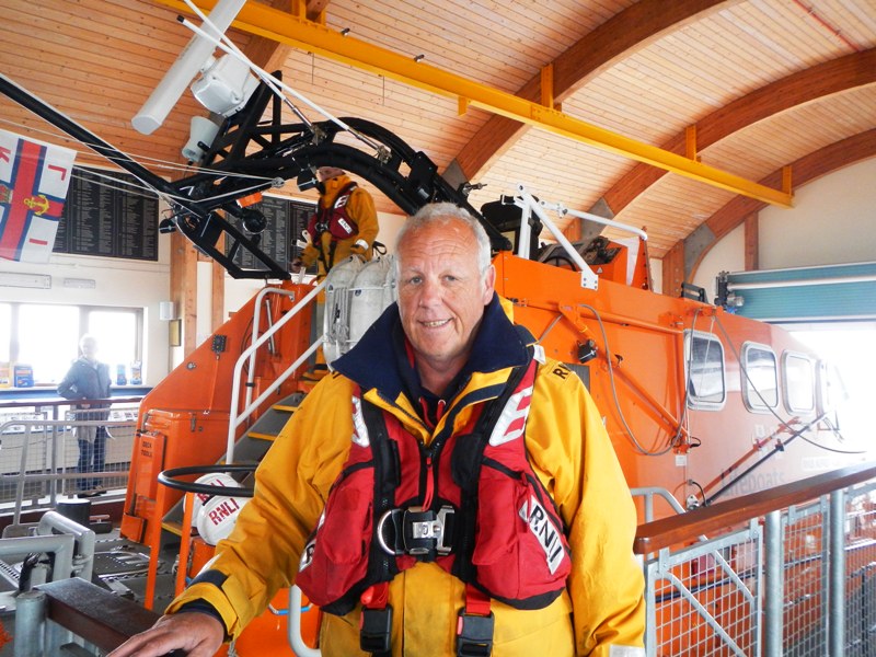 Guy Willing with RNLB Alfred Albert Williams in the background