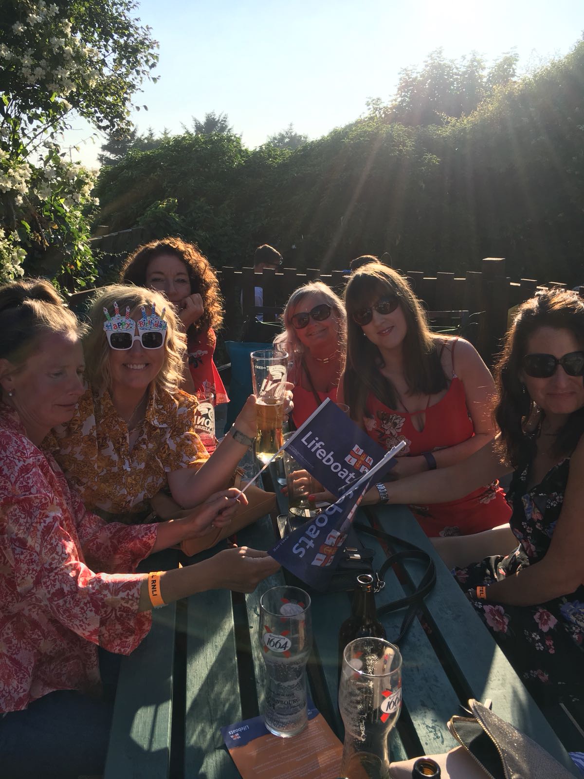 Having fun and waving the flag for the RNLI