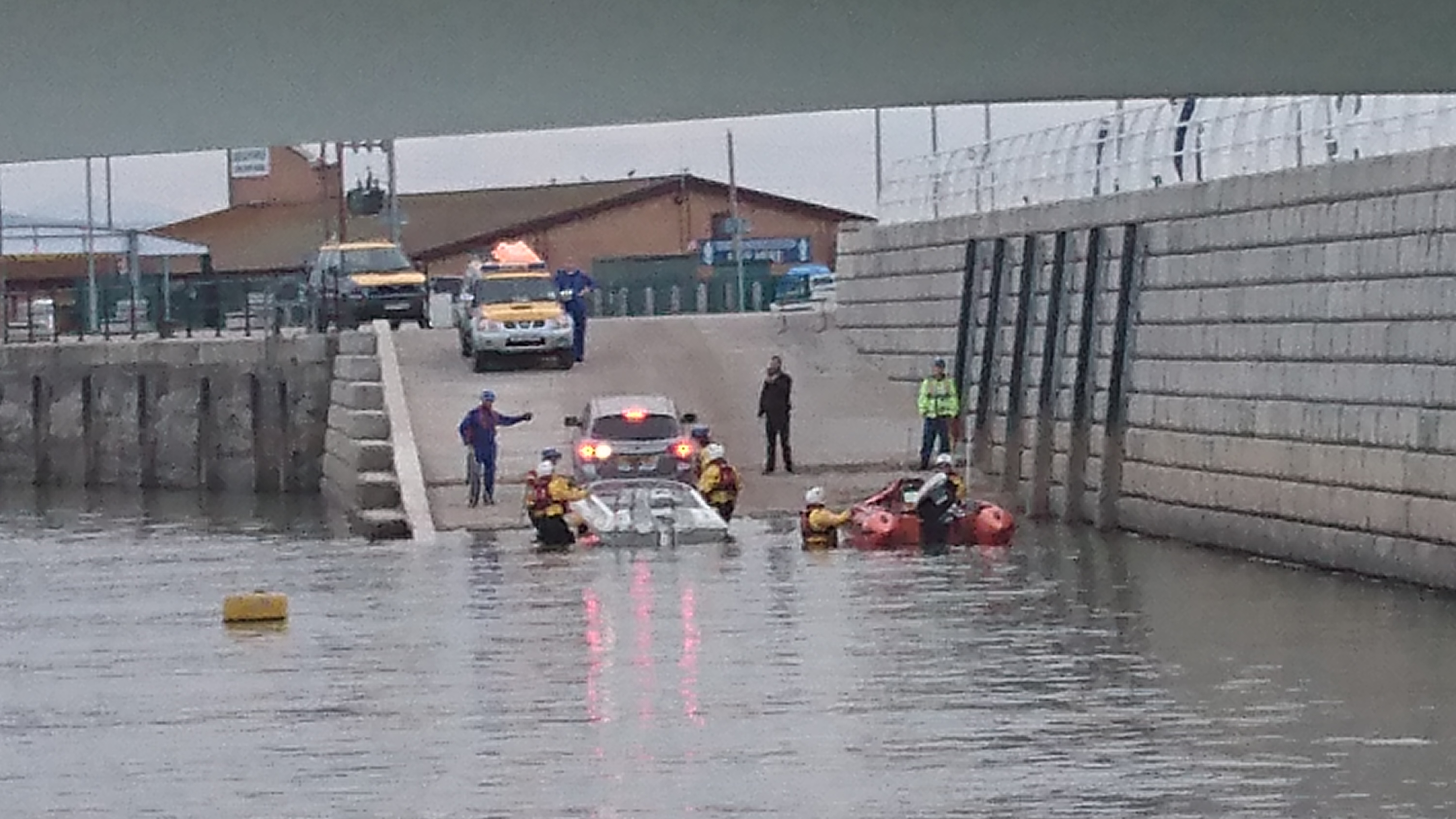 casualty being recovered at Rhyl harbour