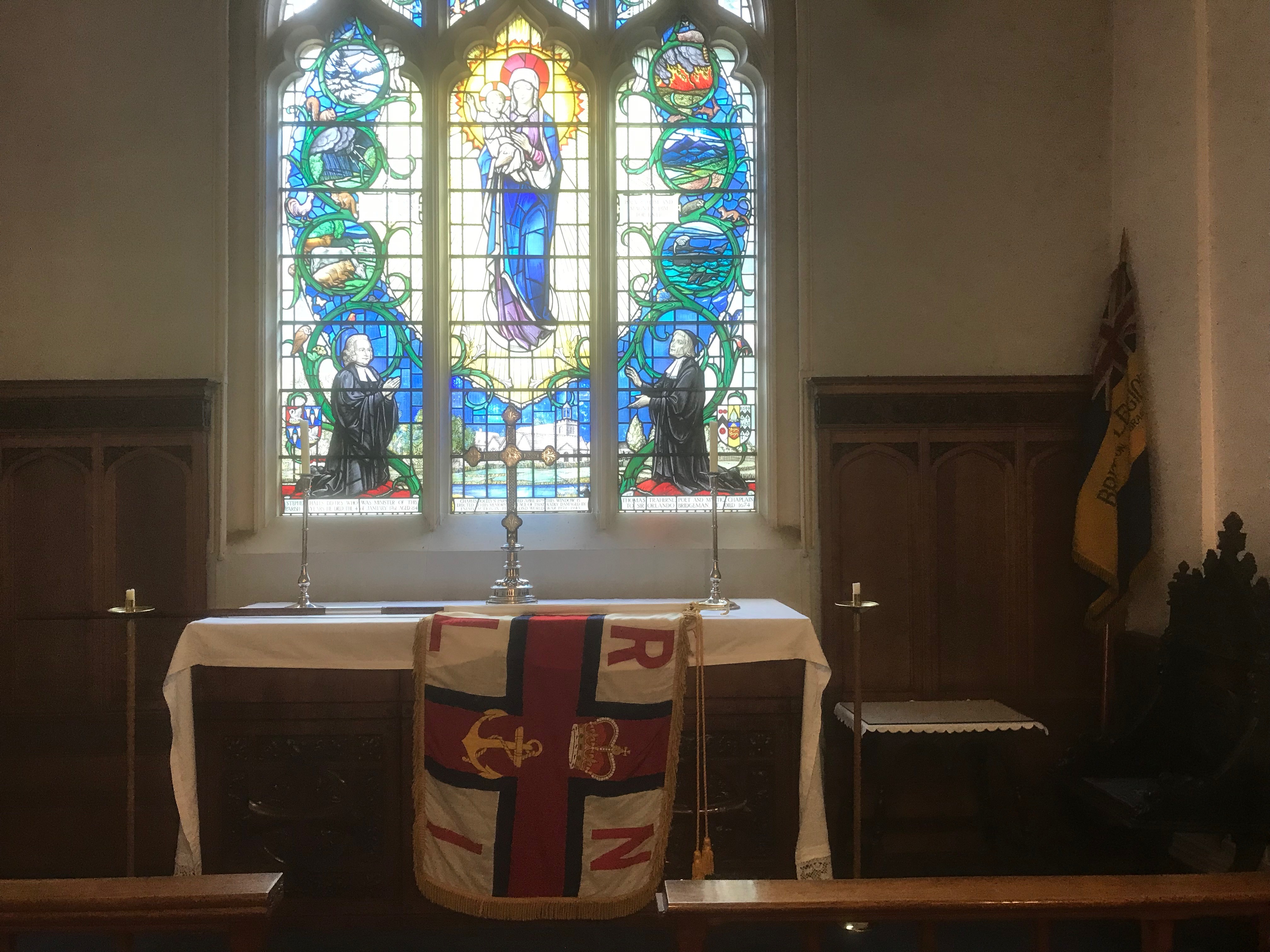 RNLI flag at St Mary With St Alban Church, Teddington River Thames Blessing 8 July 2018