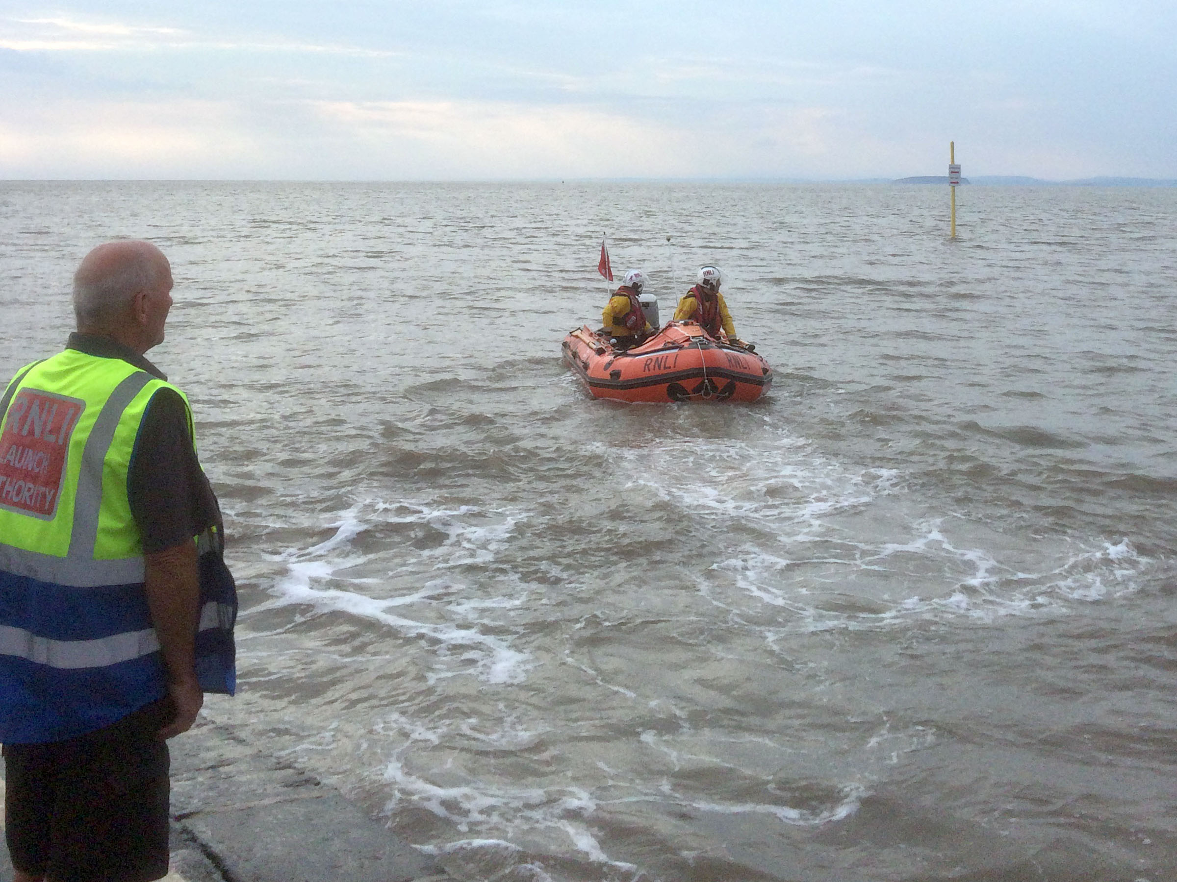 Burnham-on-Sea D Class lifeboat 'Burnham Reach- shortly after launch