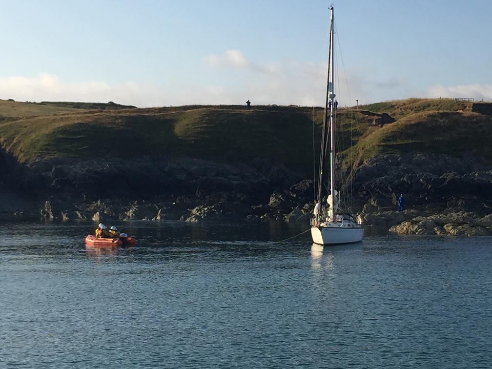 Porthdinllaen RNLI Y boat near the yacht