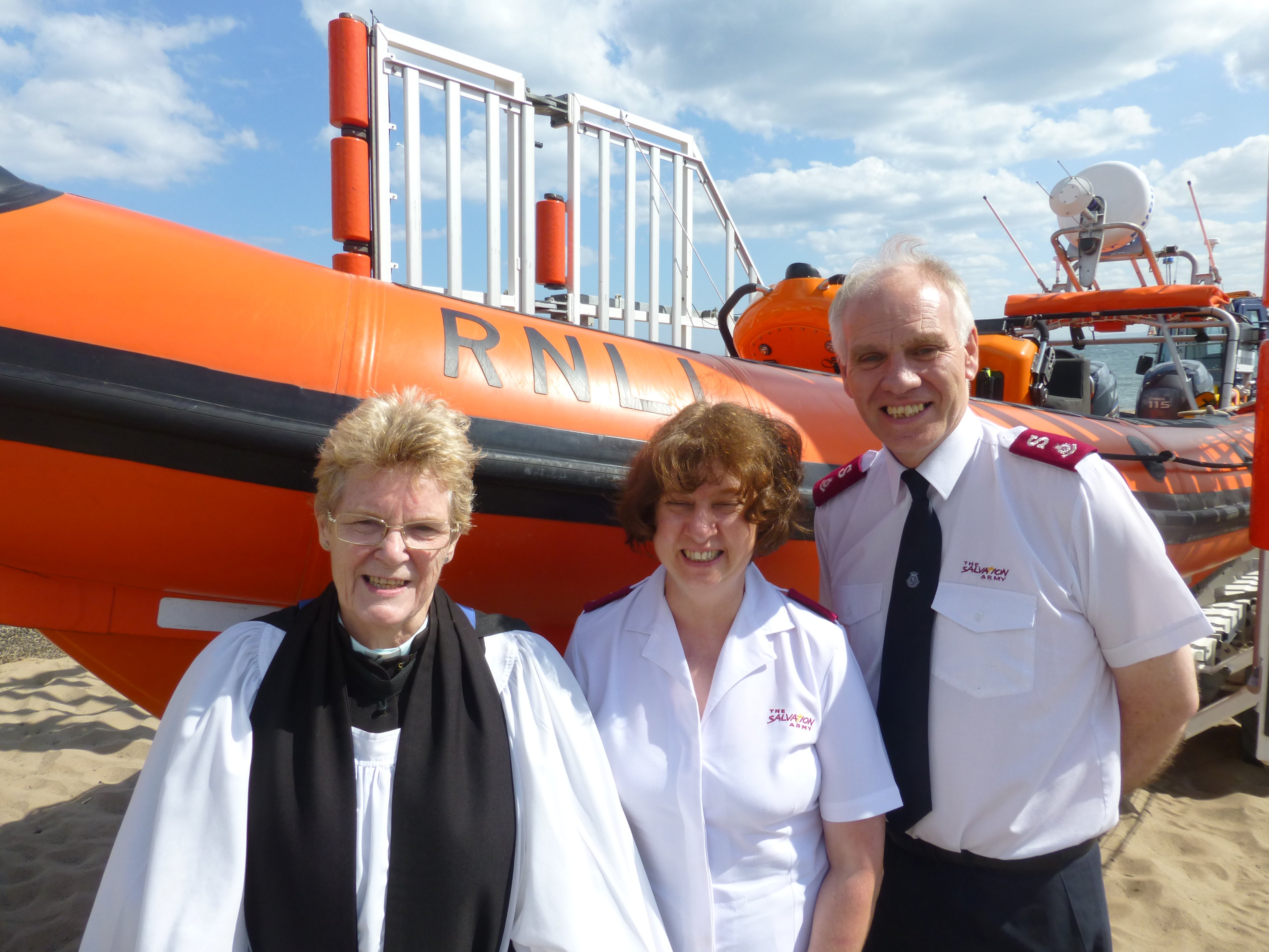 The Vicar and Salavtion Army Captain at the lifeboat