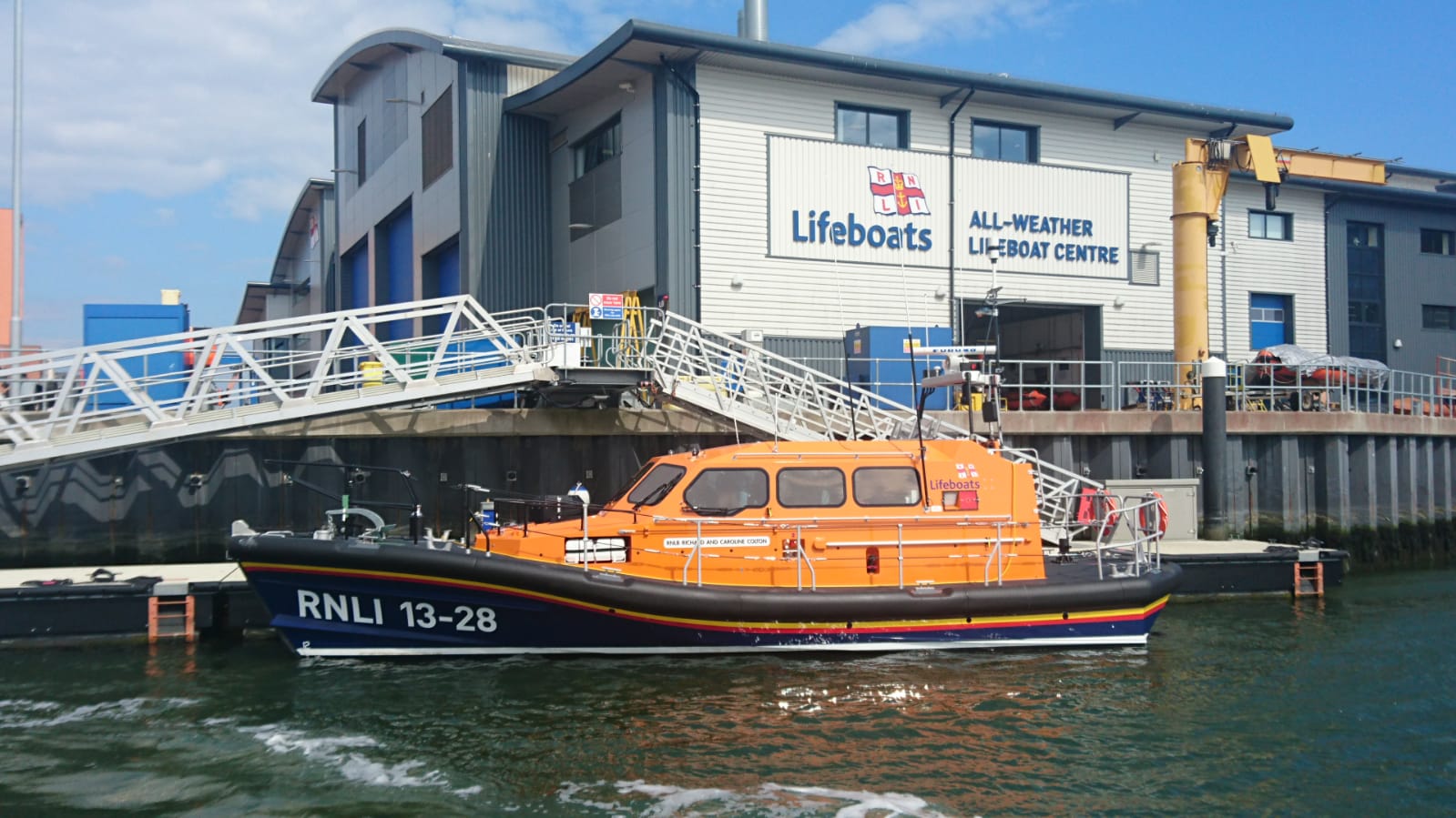 The Hastings Shannon outside the All-Weather Lifeboat Centre in Poole where she was built.