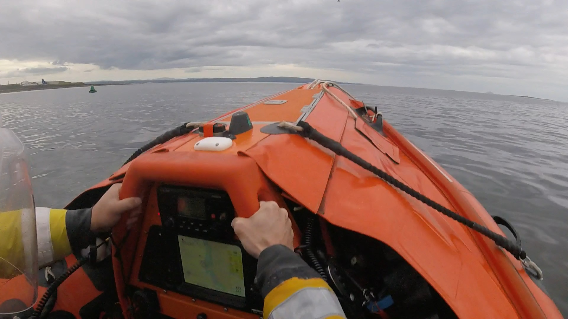 Troon Inshore Lifeboat 'Sheena' launching on service to Ayr