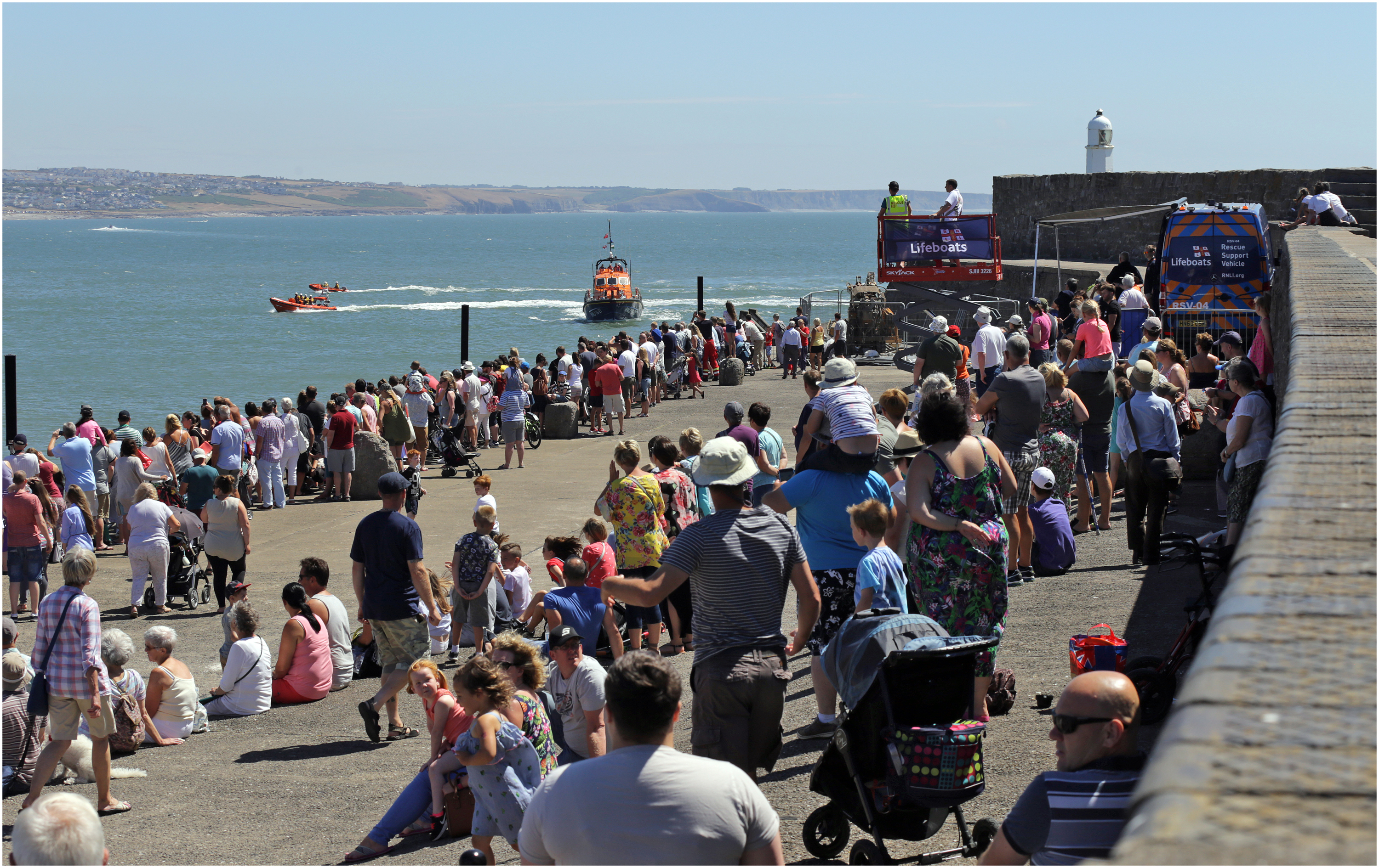 Spectators watch lifeboat displays