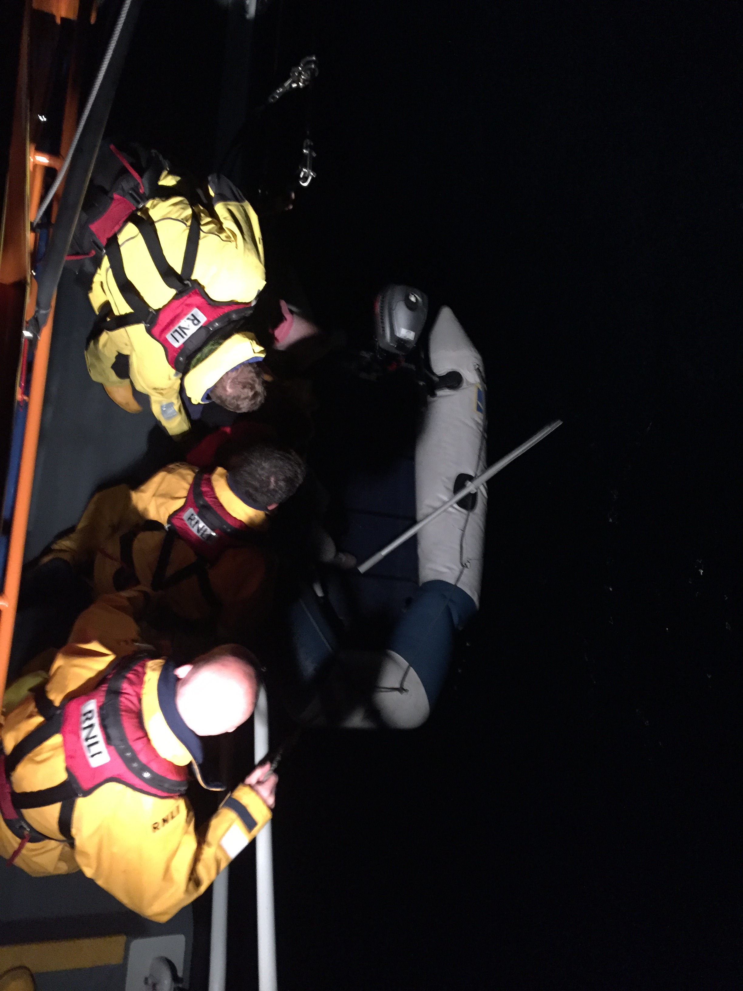 The moment the lost sailor was brought on board the RNLI all-weather lifeboat