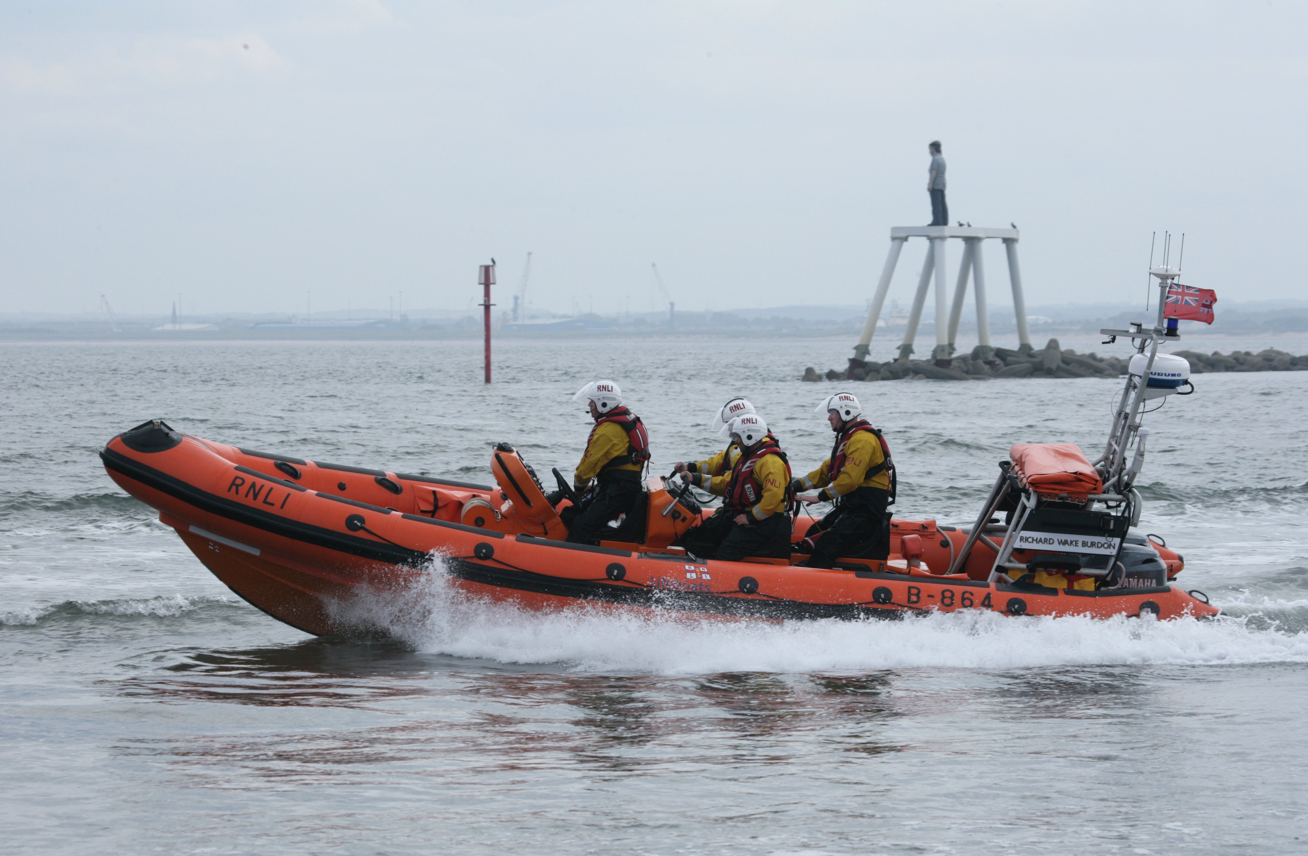 Newbiggin lifeboat at sea
