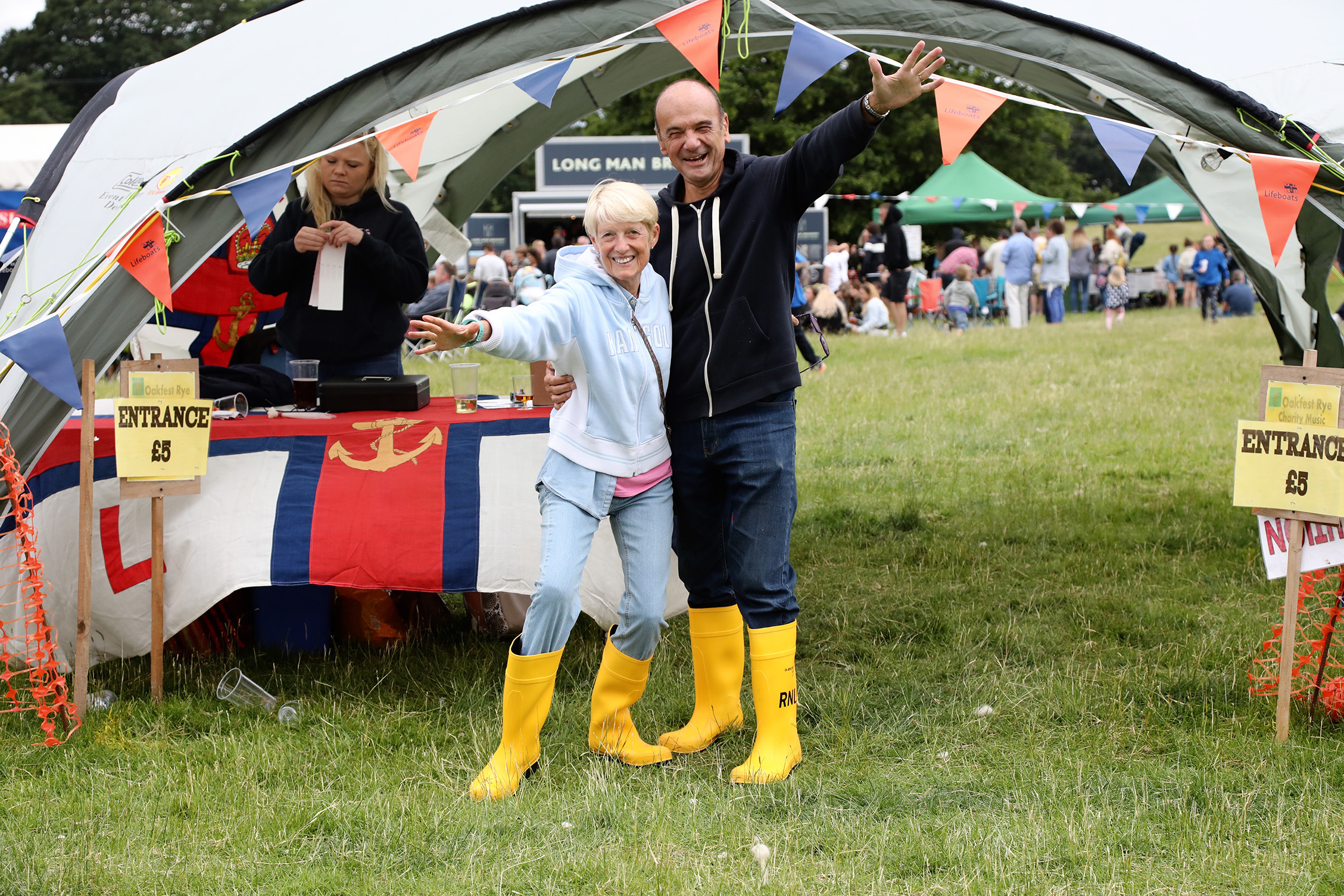 two press officers joining in the fun