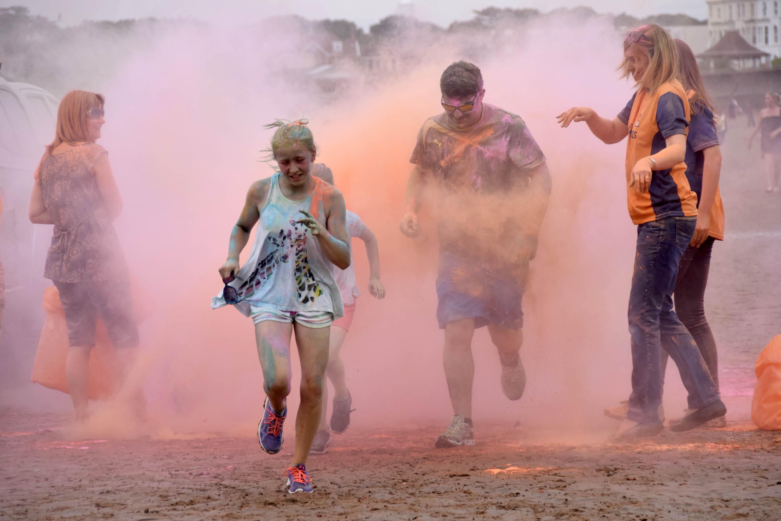Runners passing through a paint point