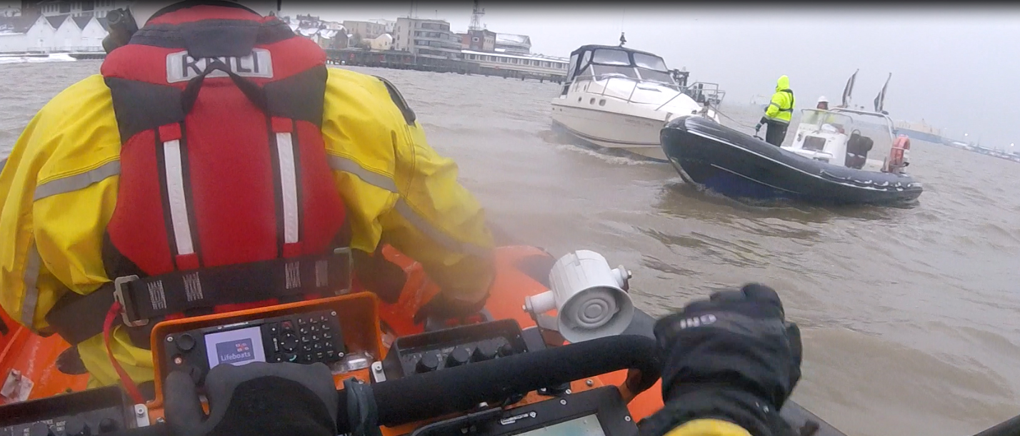 Casualty vessel towed from the mud by the PLA (Port of London Authority)