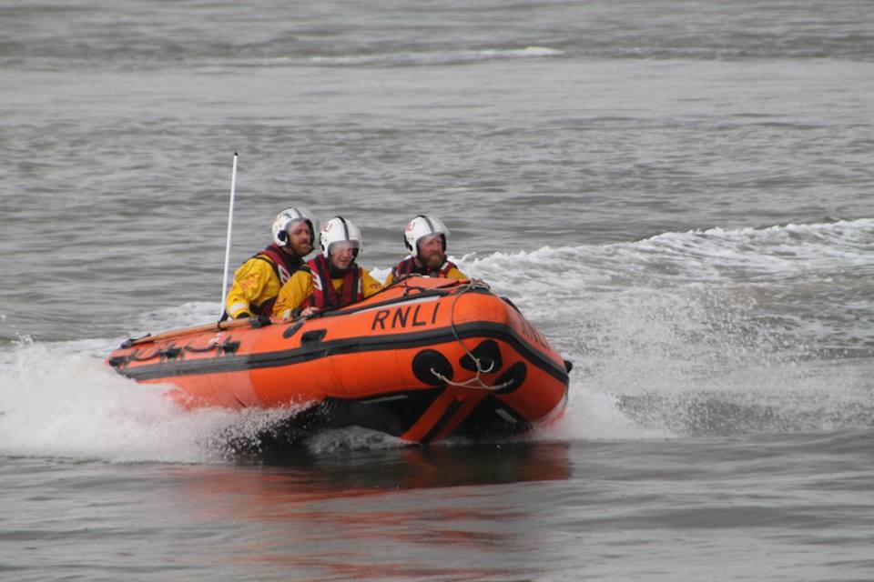 Fleetwood RNLI in-shore lifeboat, 'Mary Elizabeth Barnes', in action