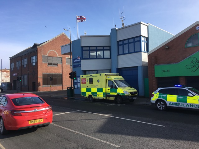 The four people rescued from the sea were taken to hospital