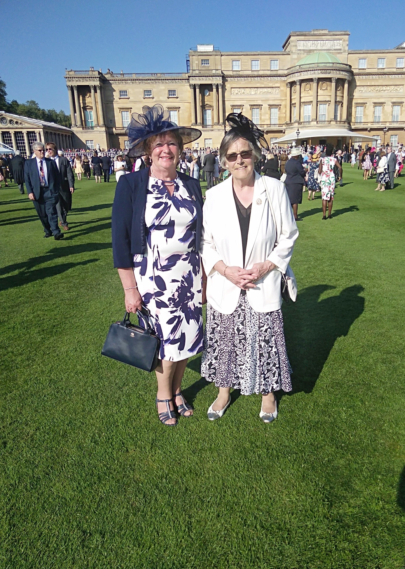 Caroline Kent and Gina Robinson at Buckingham Palace