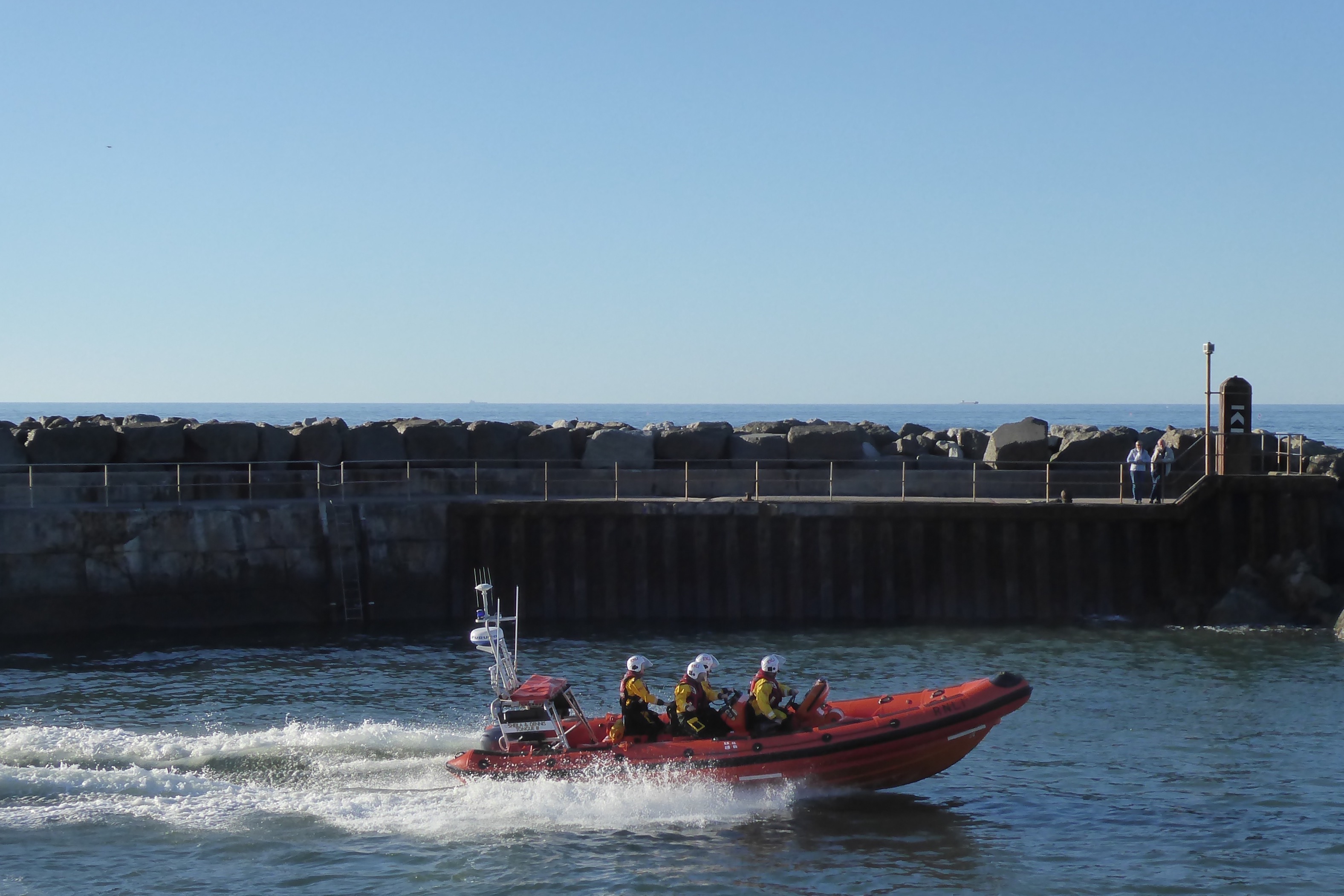 Lifeboat heading out of harbour
