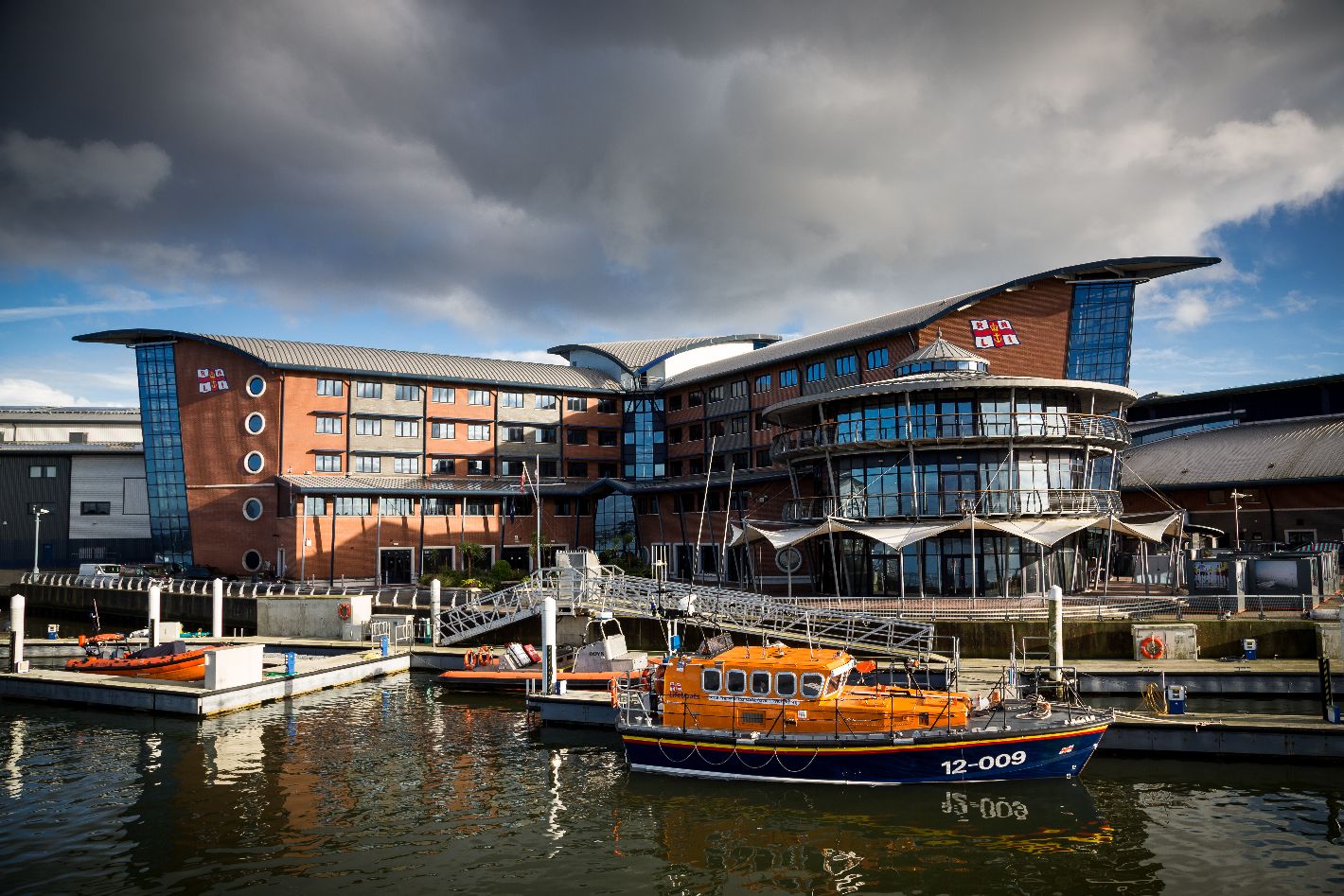 View of RNLI College in Poole from Holes Bay