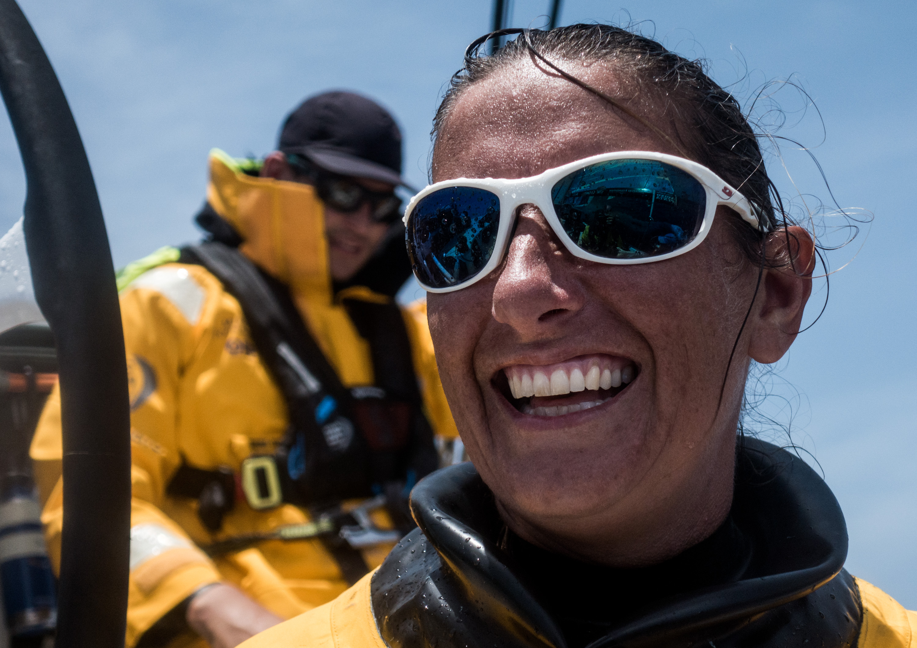 RNLI ambassador Dee Caffari, who is currently racing around round the world in the Volvo Ocean Race as skipper of Turn the Tide on Plastics