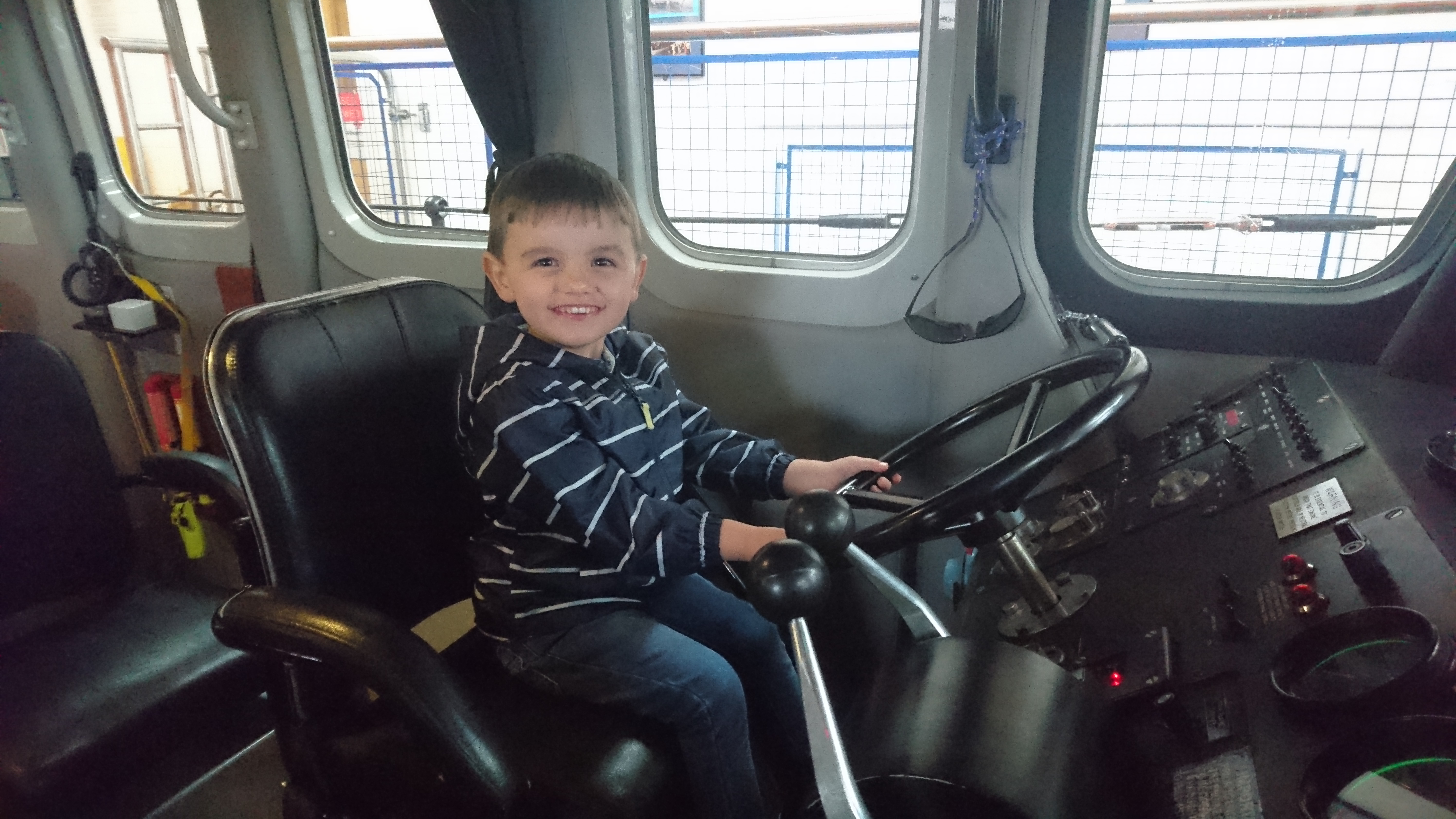 Bradley at the helm of Rhyl AWB "Lil Cunningham"
