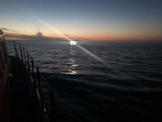 Approaching the fishing vessel