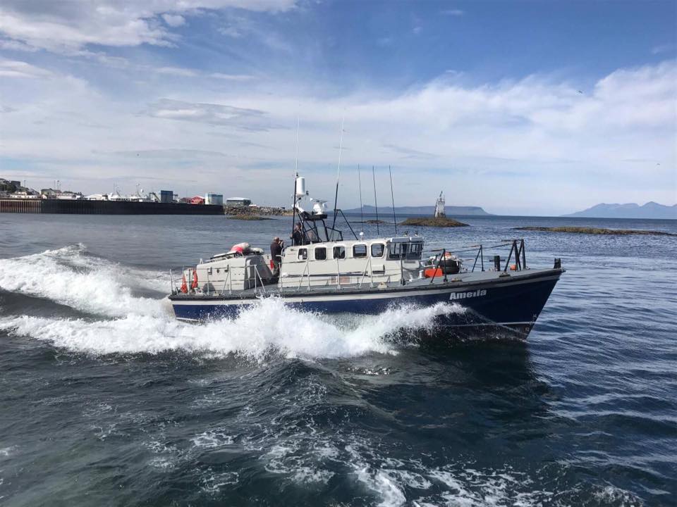Amelia in her new colours off Skye