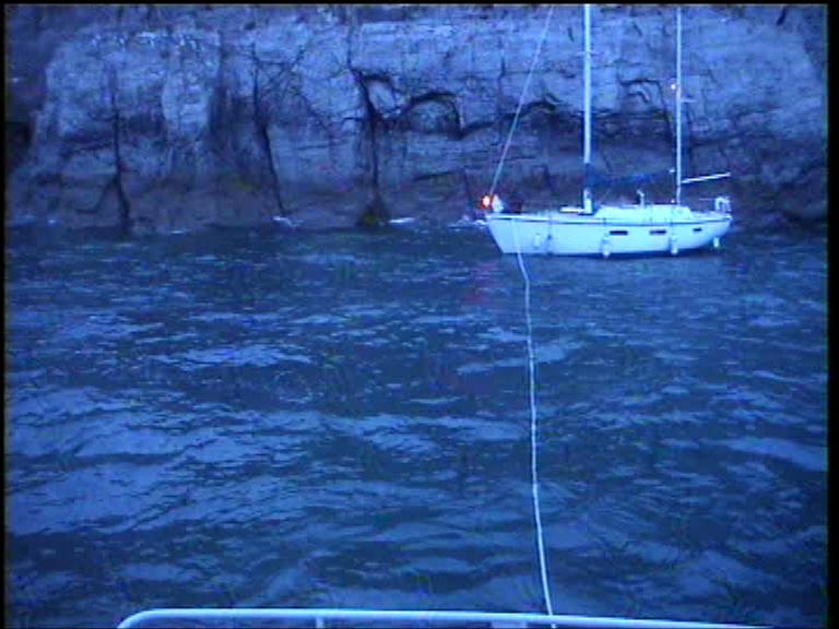 Boat rescued 6 feet from rocks at Lundy 
