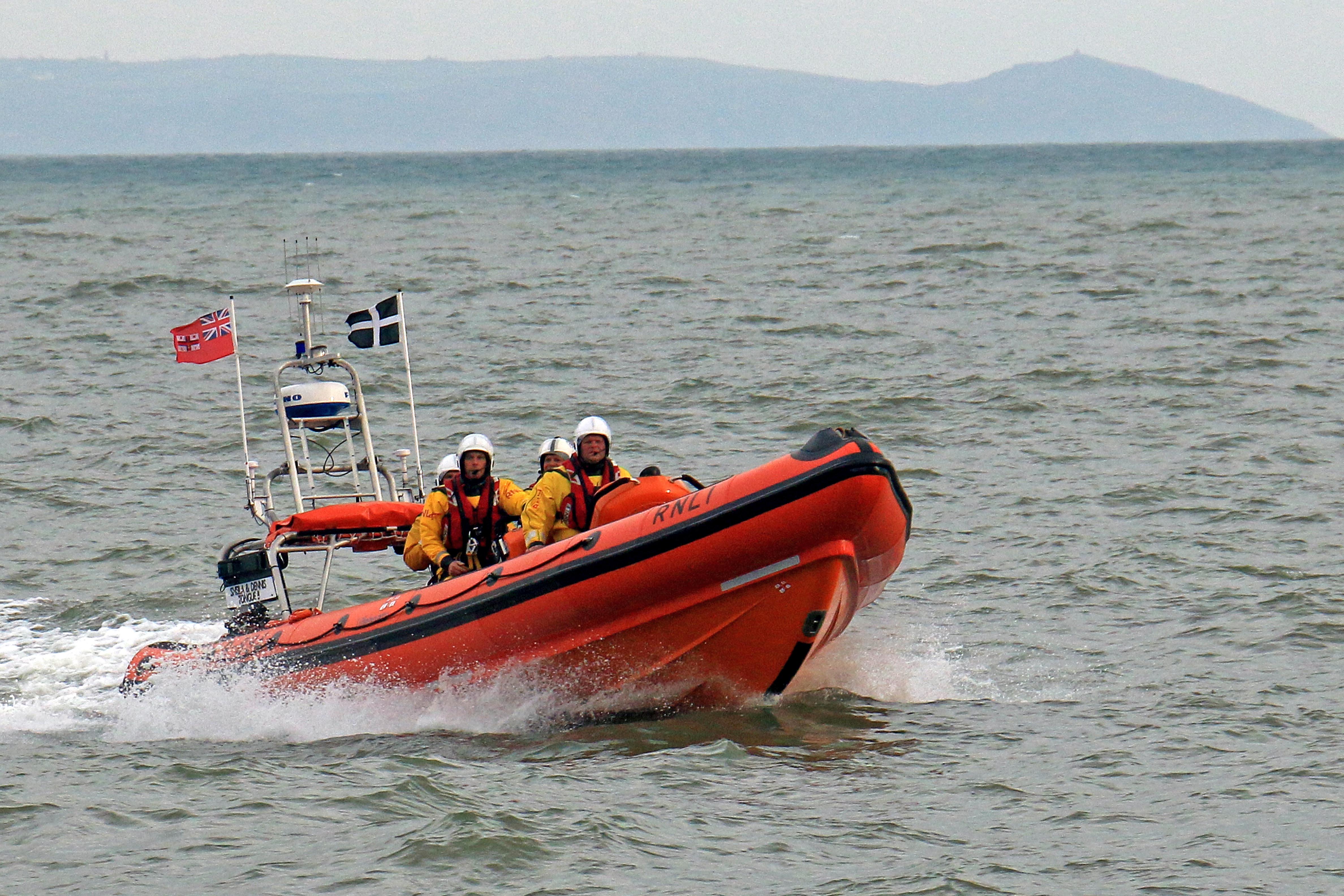 Looe RNLI Atlantic 85 Sheila and Dennis Tongue II returning to Looe