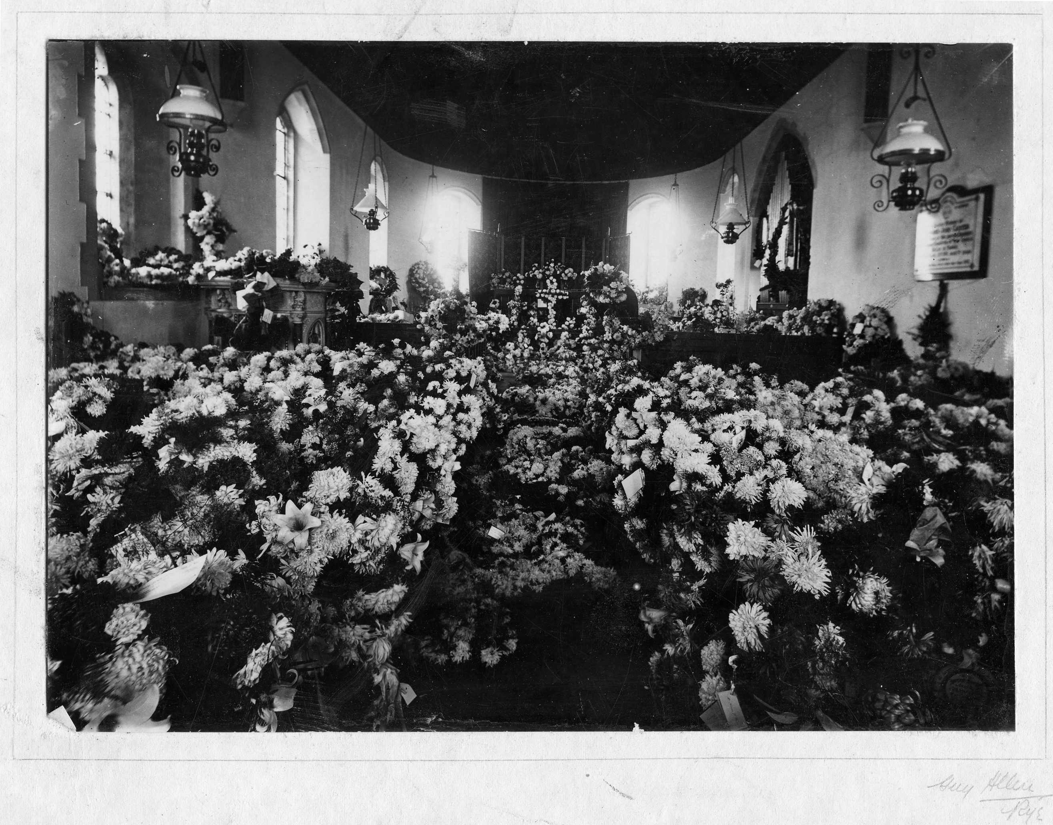 thousands of wreaths filled the church at Rye Harbour