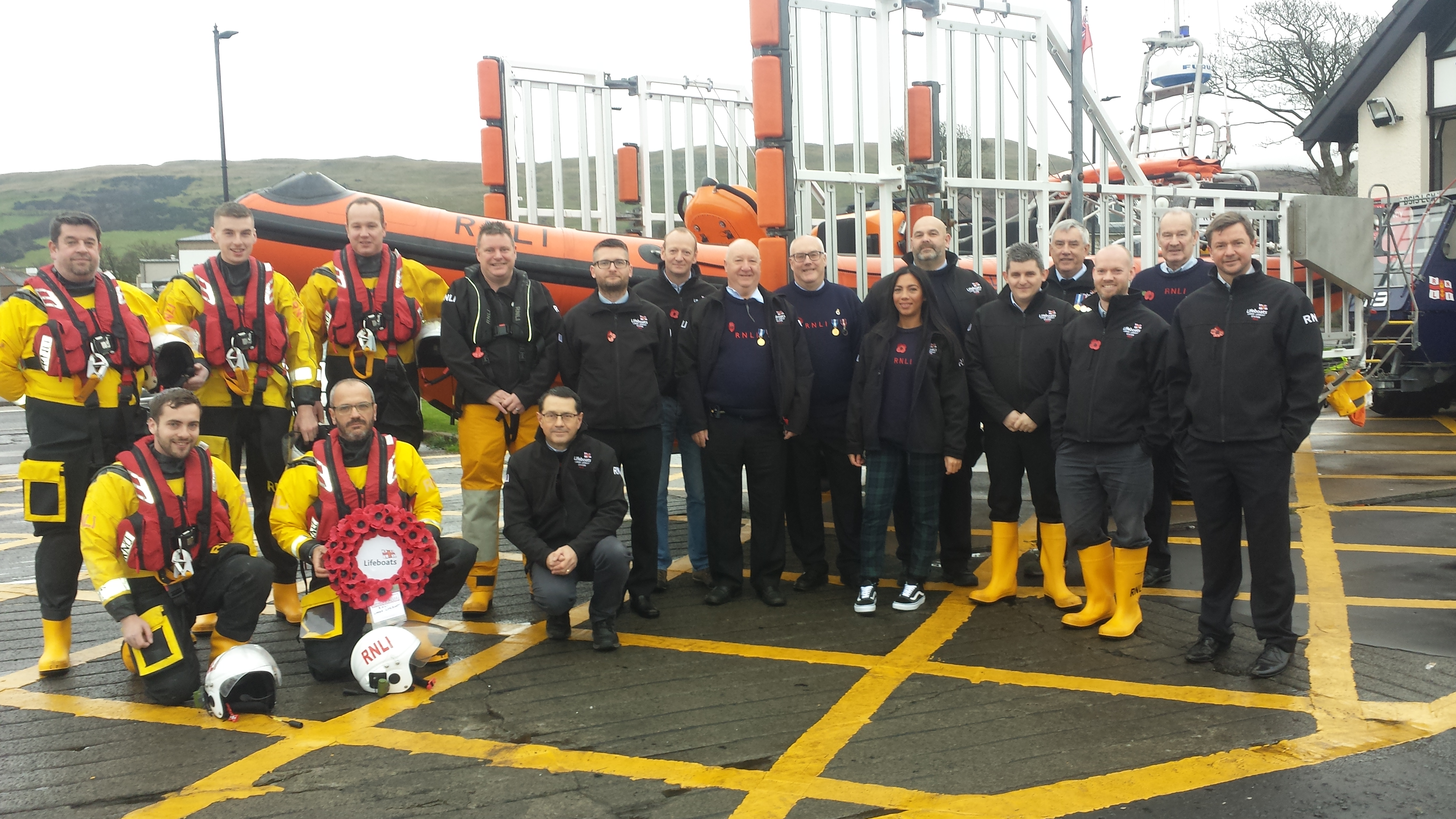 Those kitted up manned the boat while the remainder joined the parade. 