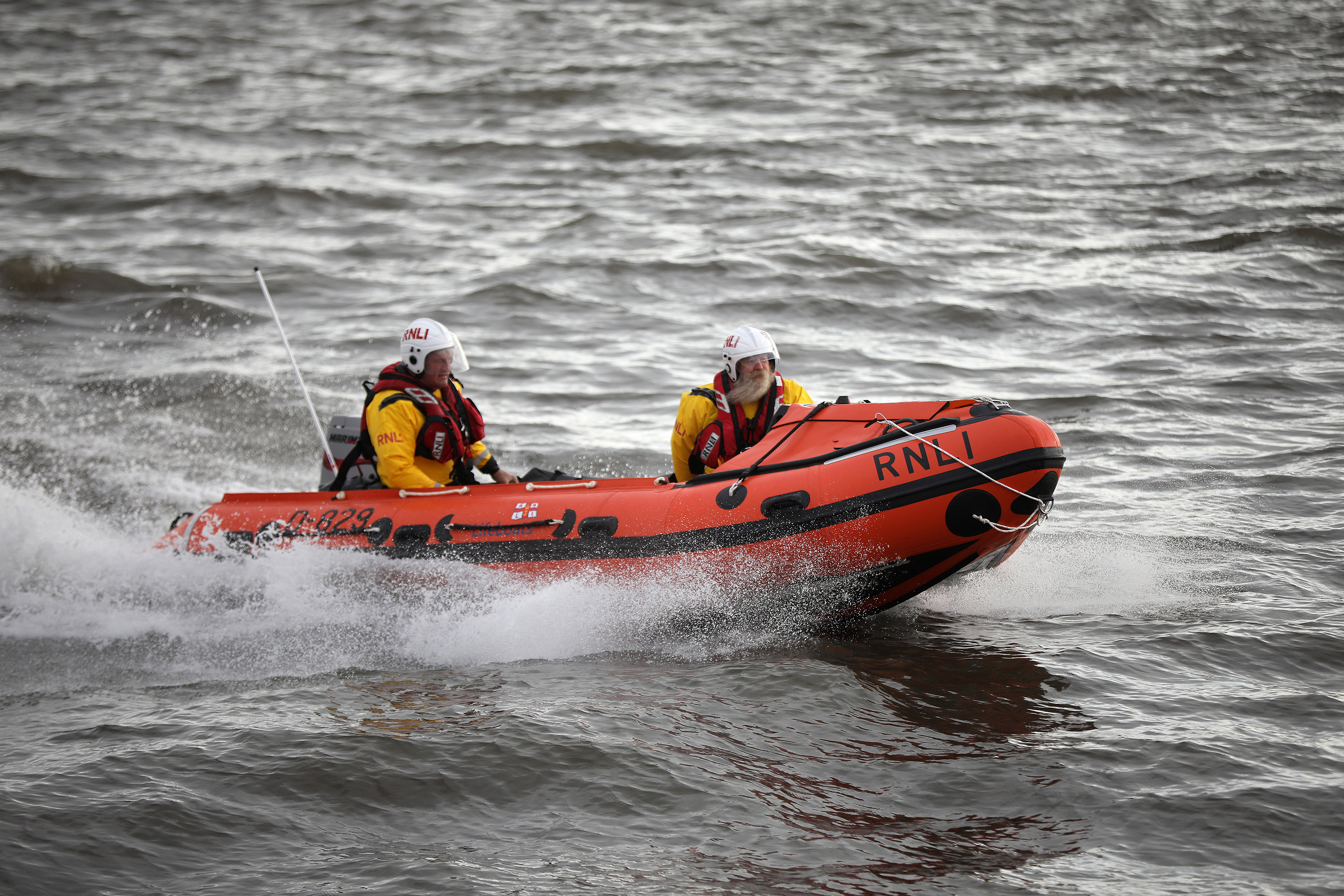 Tynemouth RNLI lifeboat station welcomes its new D-class inshore lifeboat D-829 'Little Susie', seen entering the water for the first time and being given a short trial in the lower Tyne harbour by station Coxswain Michael Nugent and Helm Ian Black.