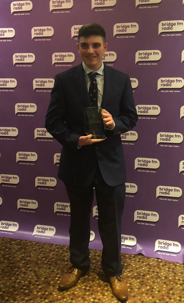 Ieuan with his award