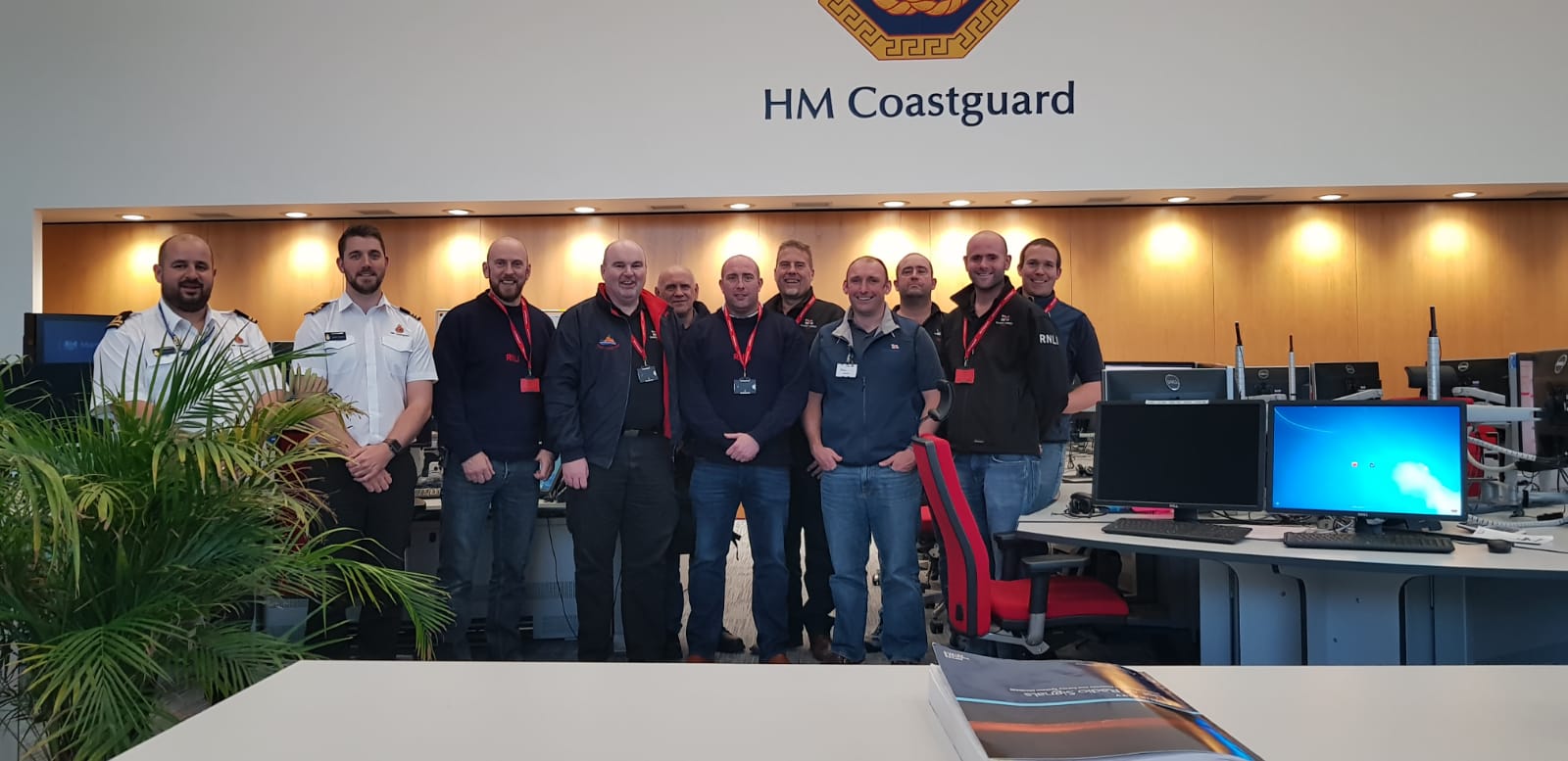 Calshot RNLI crew visit the National Maritime Operations Centre