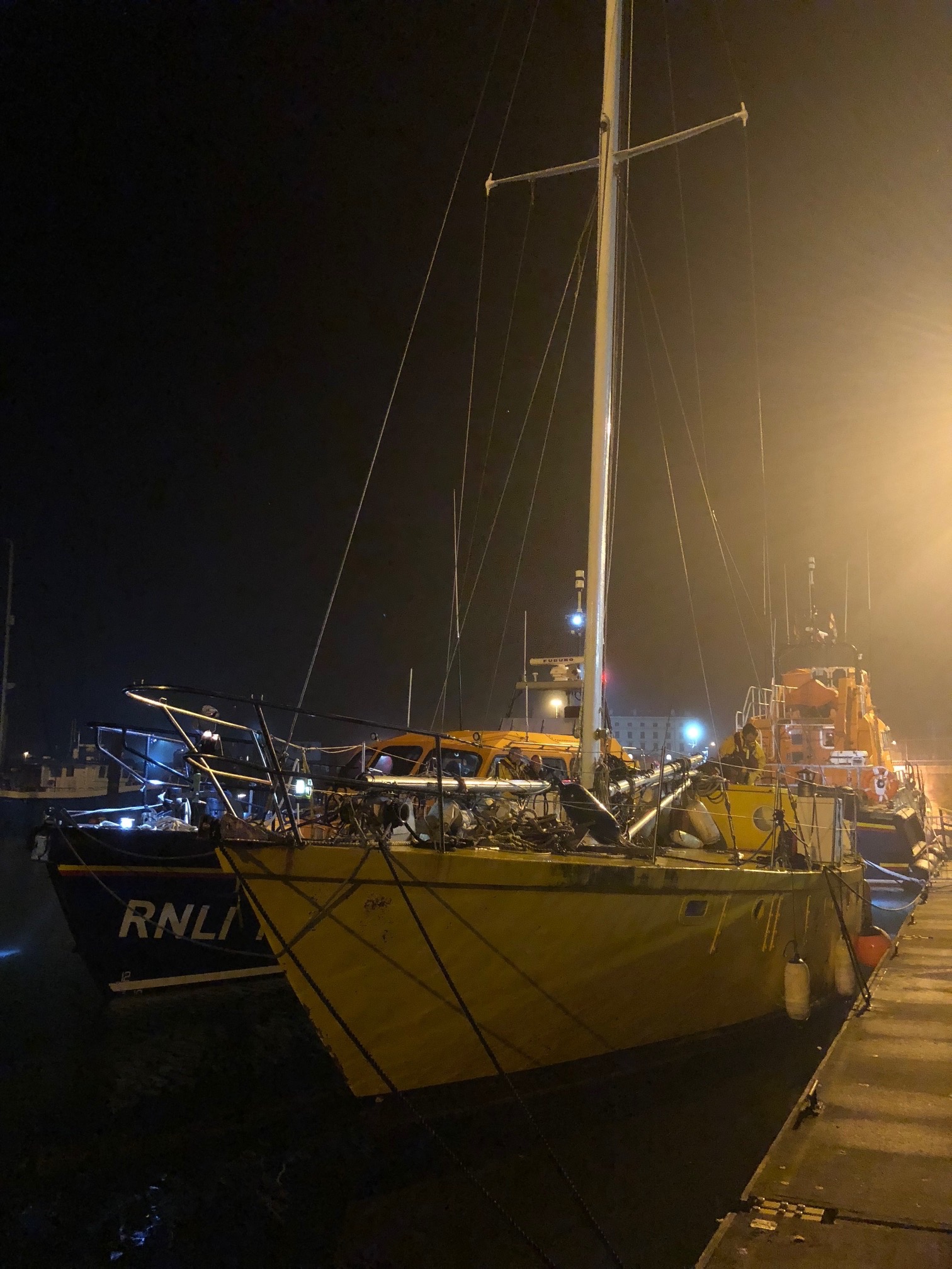 Casualty safely moored in Dover Harbour