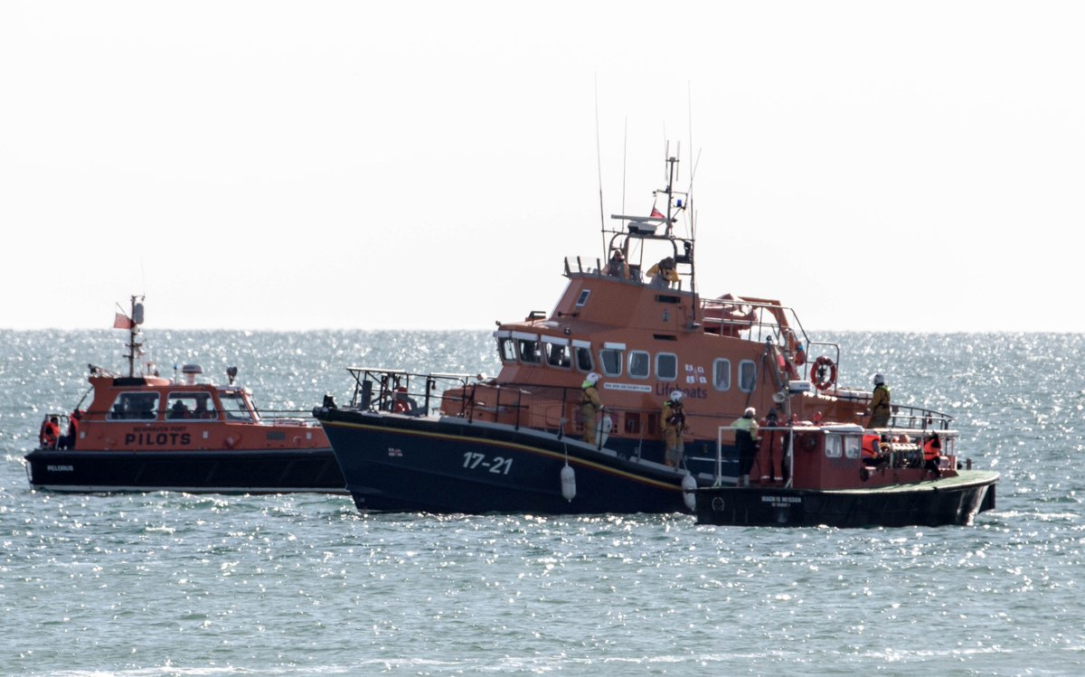 Photo of the Newhaven Severn class lifeboat taking part in Operation Dolphin.