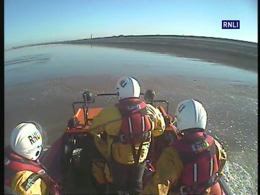 Hoylake RNLI hovercraft crew rescue dog walker cut off by the tide | RNLI