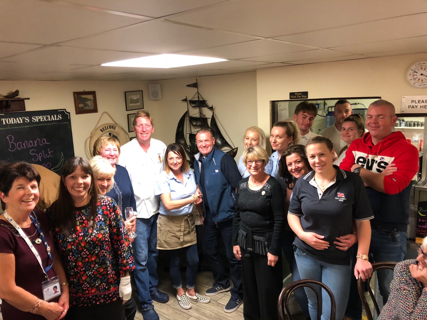 Some of the crew and Ladies Guild at Filey's fish supper.