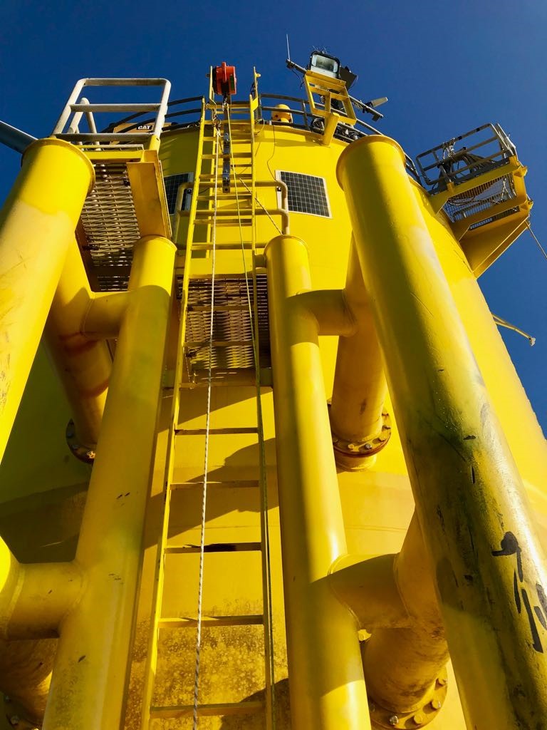 Close up of the wind turbine