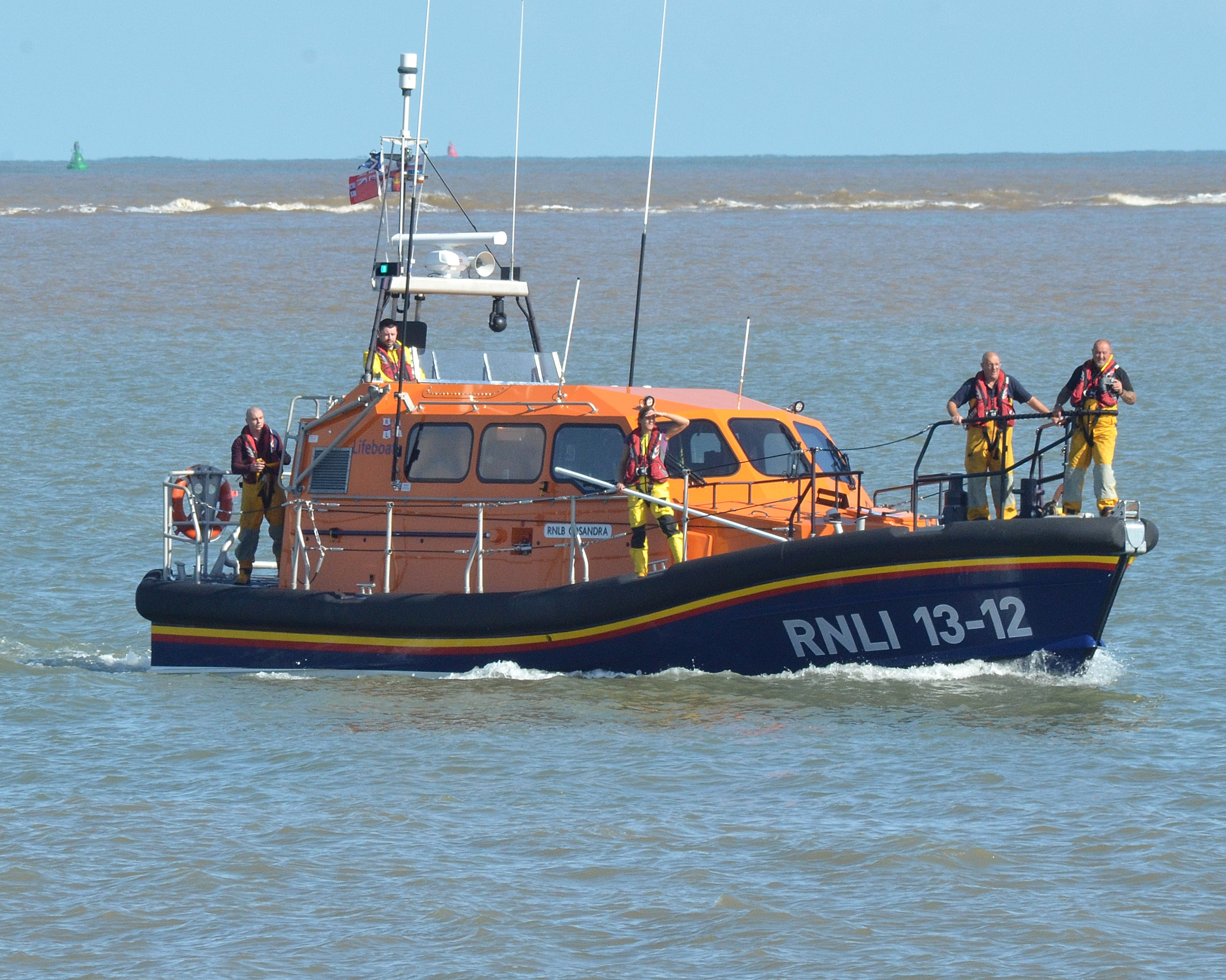 The Lowestoft RNLI lifeboat crew searching off Pakefield