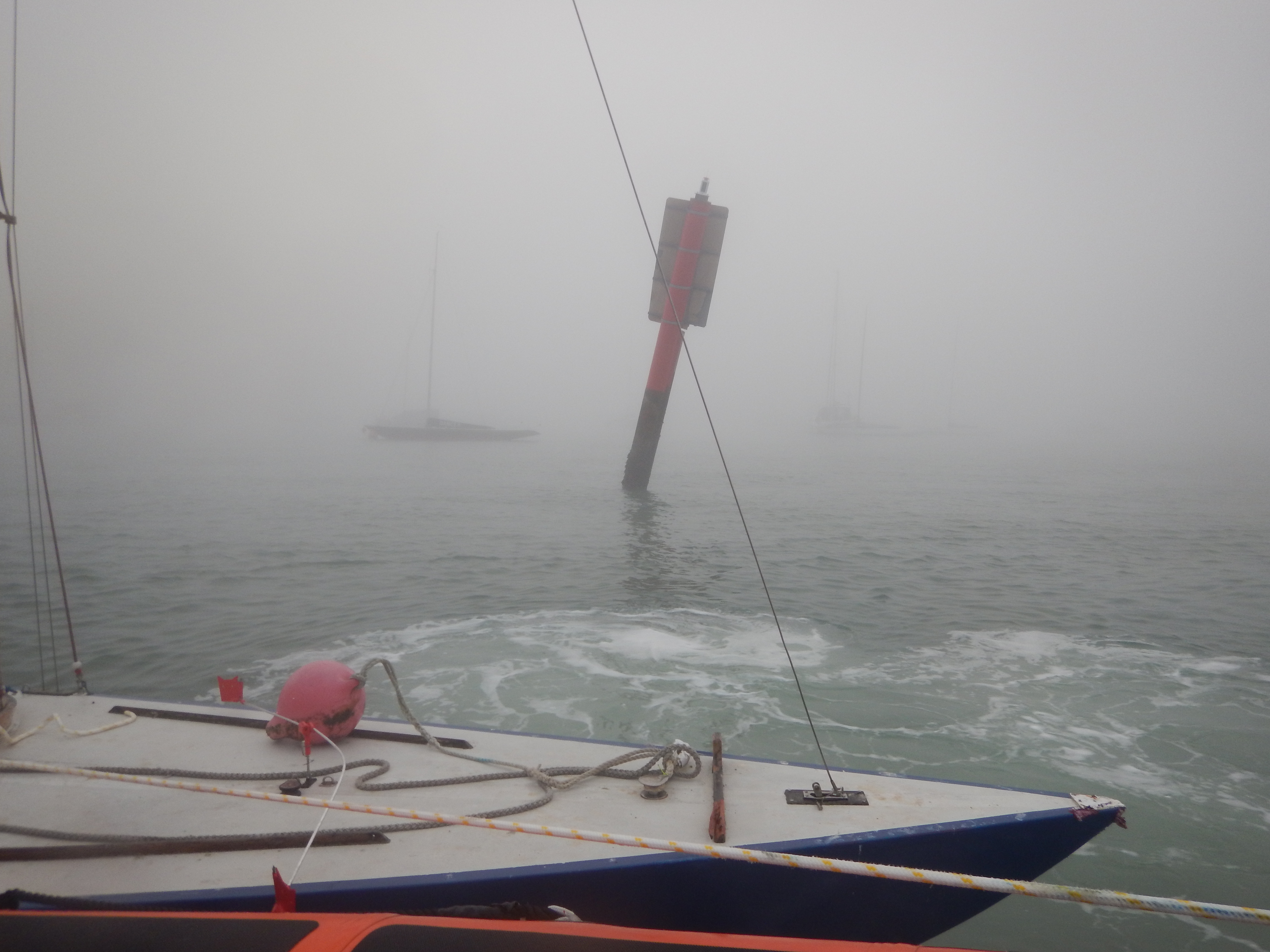 The lifeboat alongside one of the Darings, with the damaged post in the background.