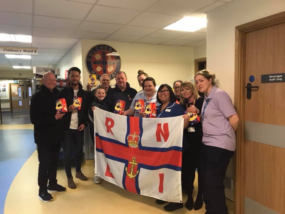 Delivery team at Colchester Hospital with staff 