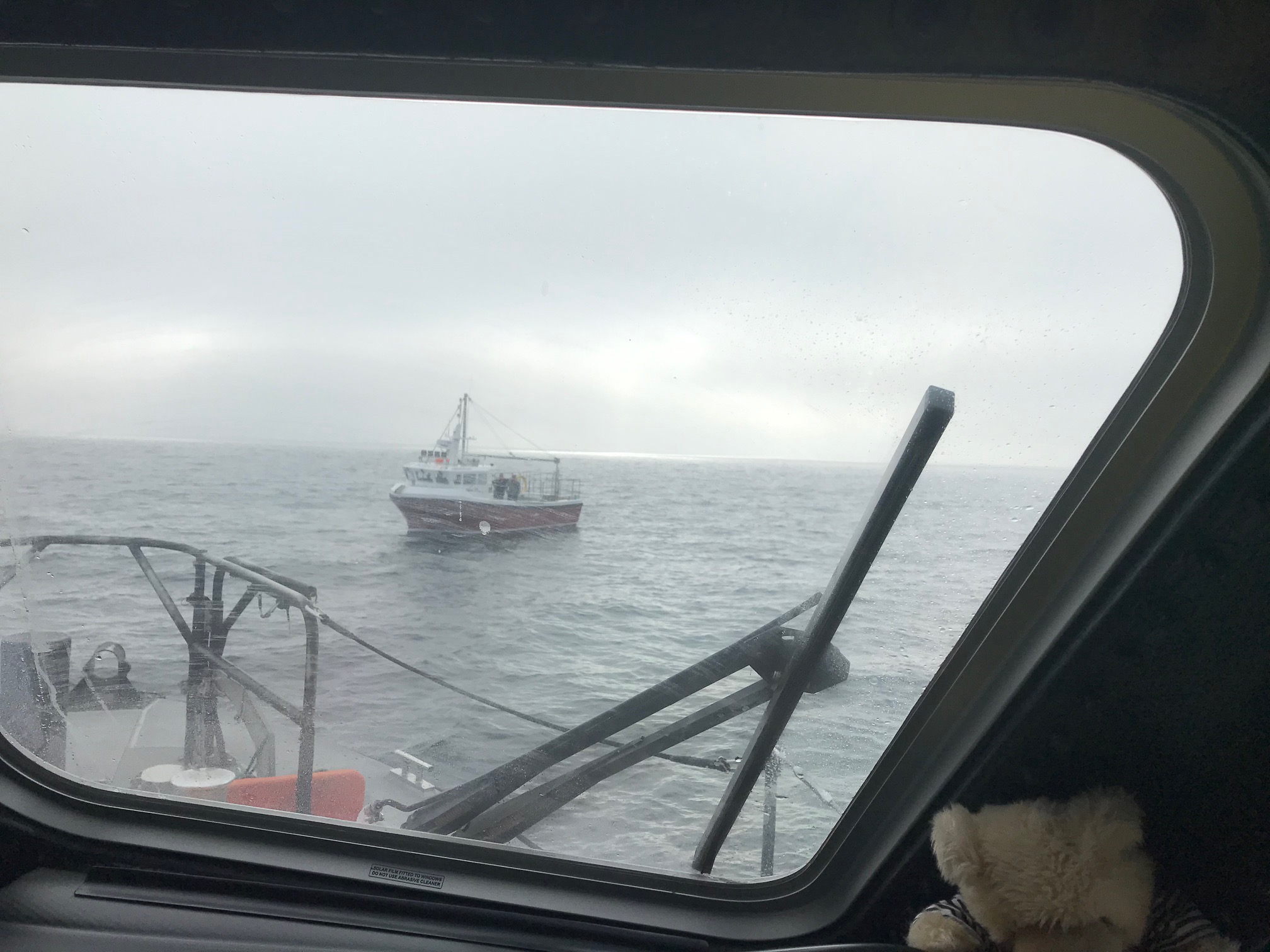 Coming up on the casualty vessel