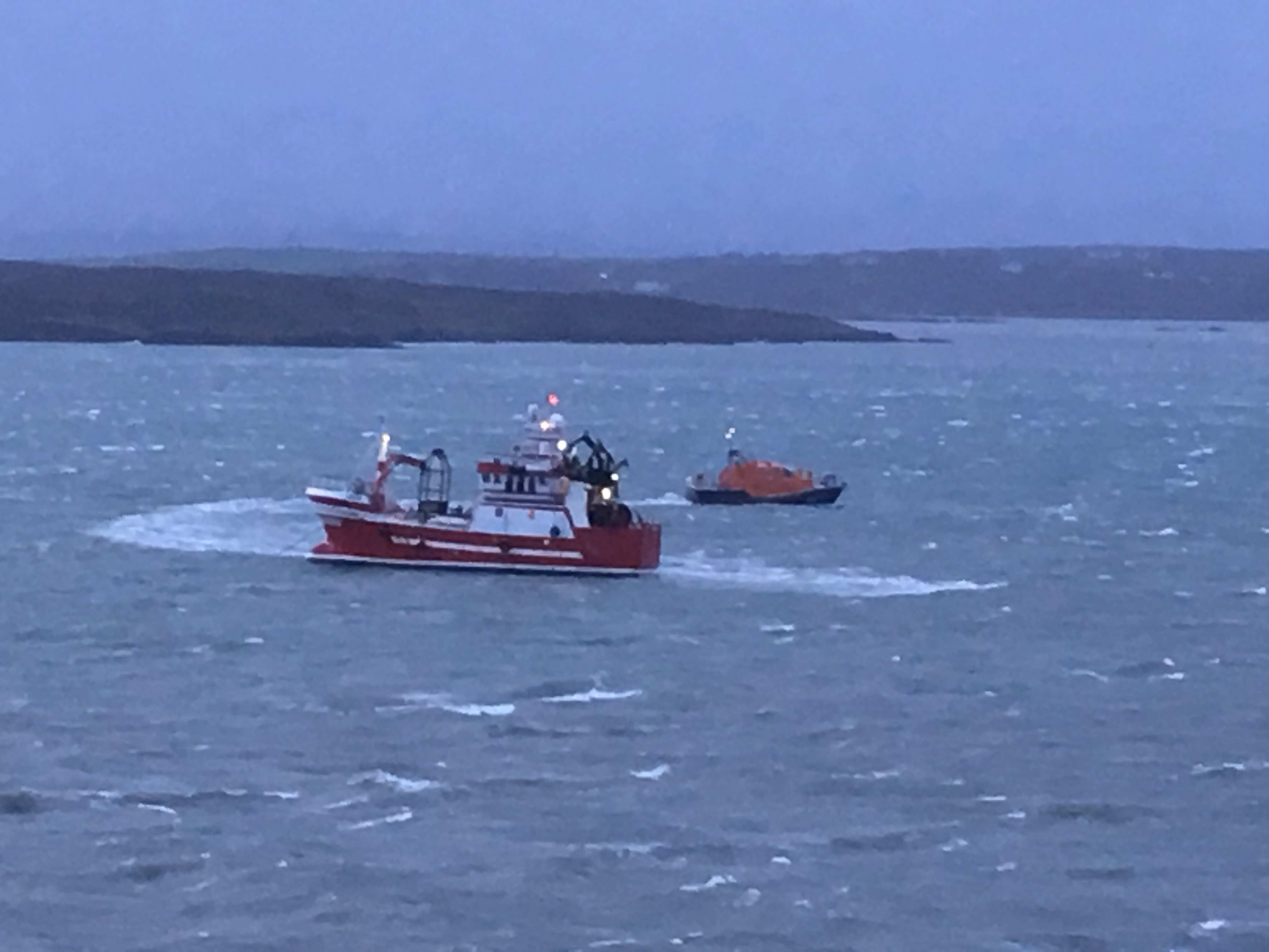 Baltimore RNLI launches during Storm Hannah