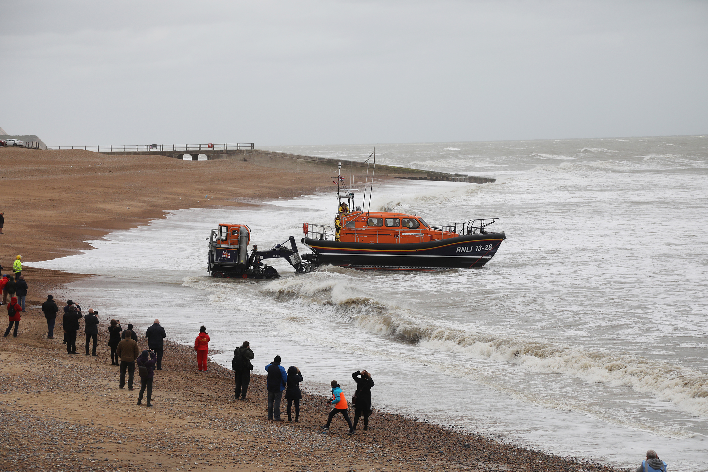 The newly named lifeboat is launched.