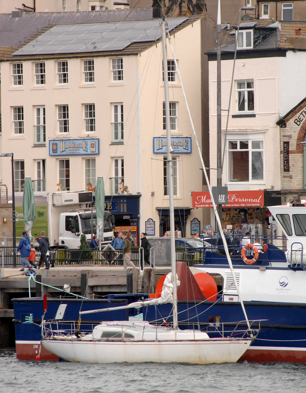The lifeboat in the harbour the morning after