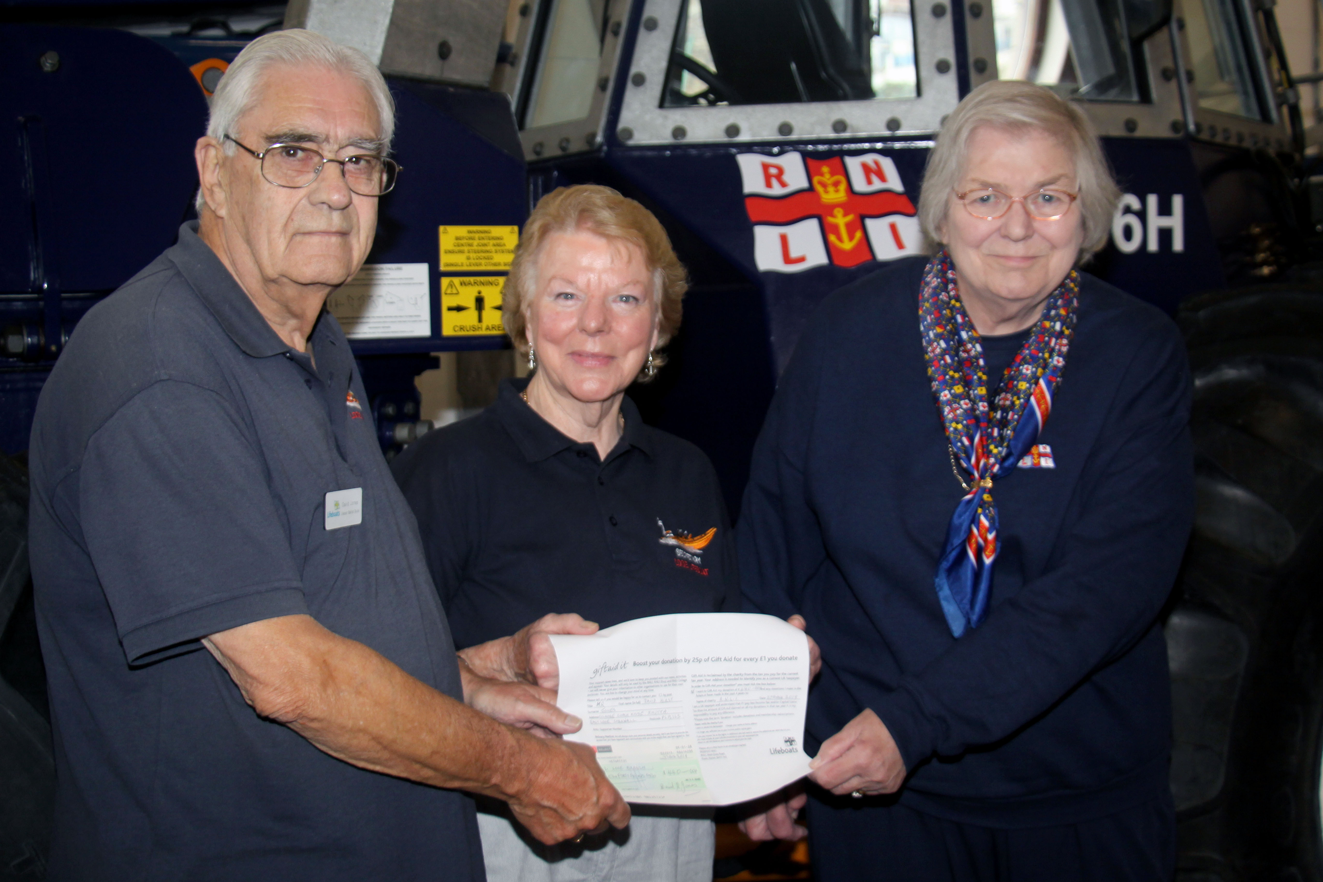 Cheque presentation - Left to right – David Jones, Marilyn Berry and Barbara Jones