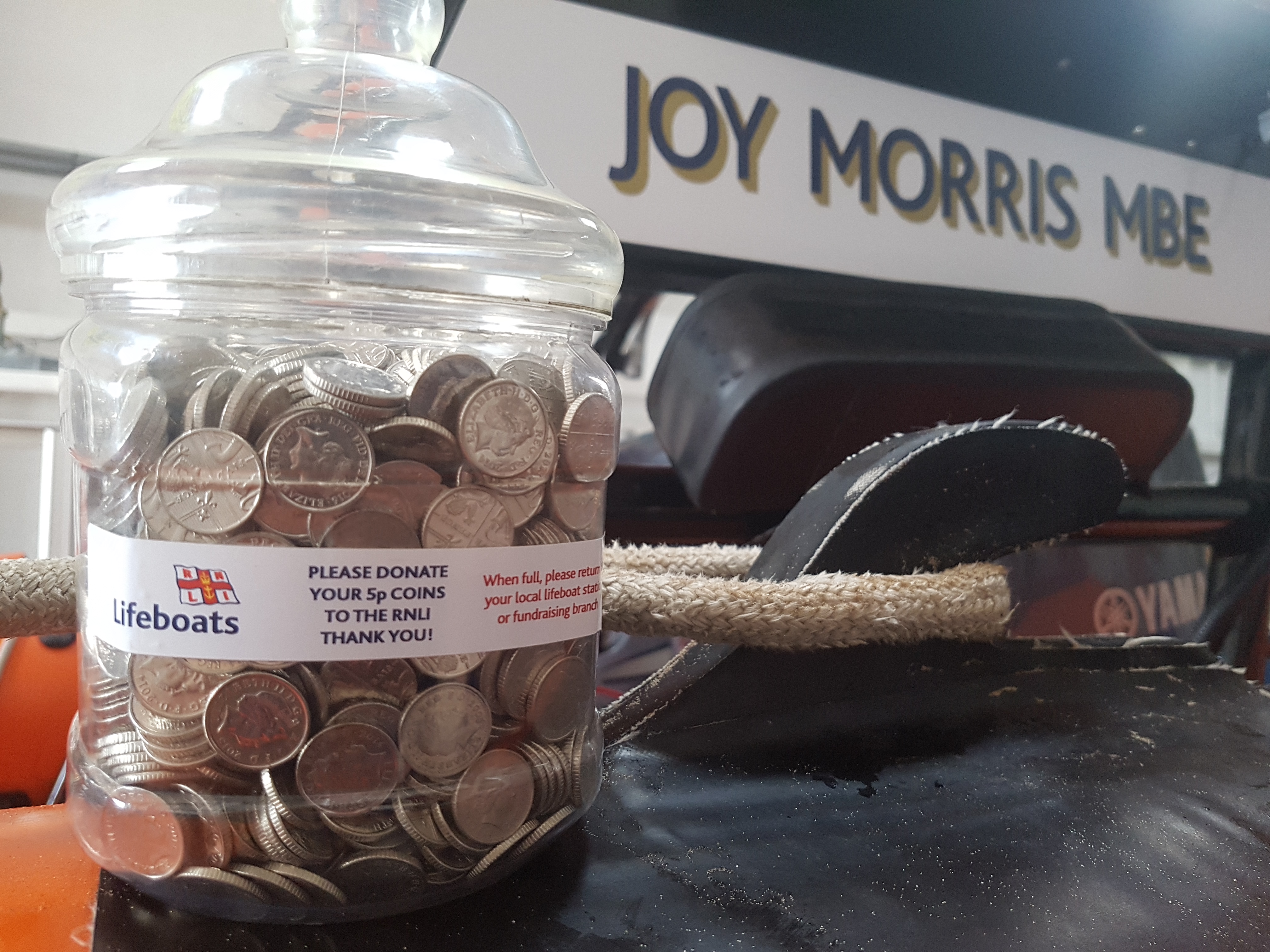 Joshua's jar on the side of St Bees Atlantic 85.