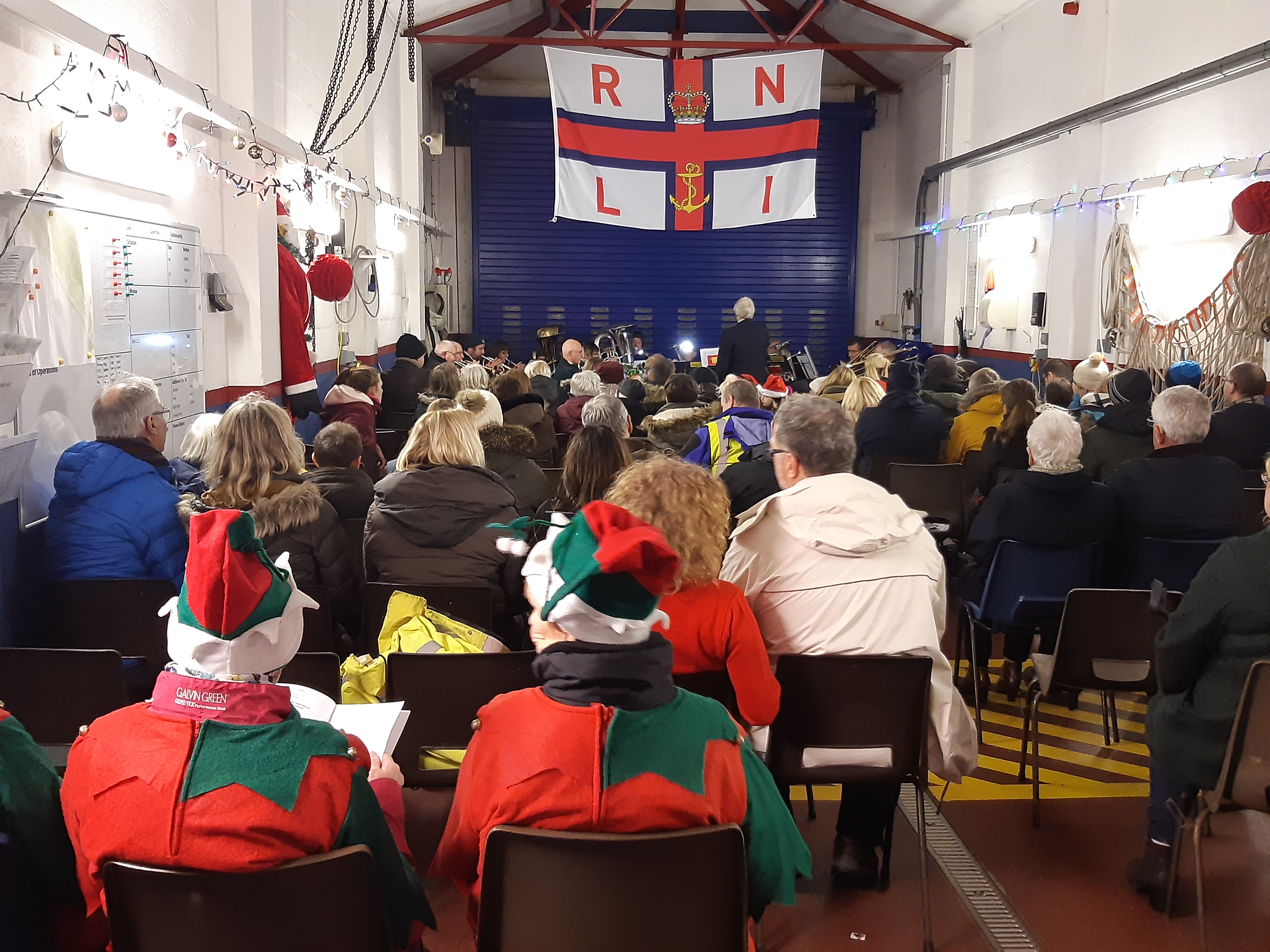 In the lifeboat station at the start of the concert