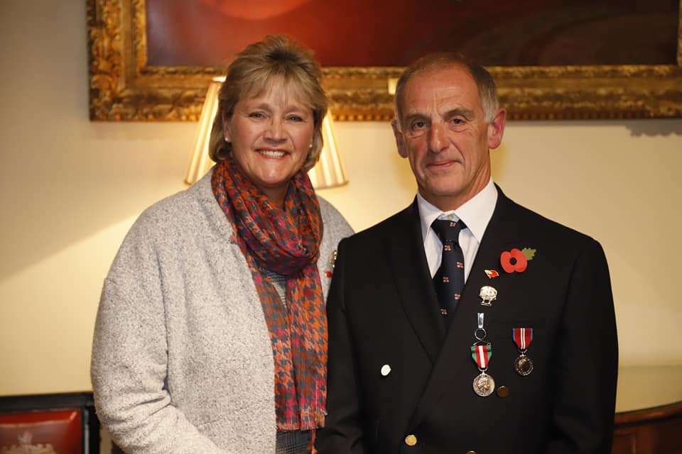 Mike Davies pictured with wife Frances after the ceremony