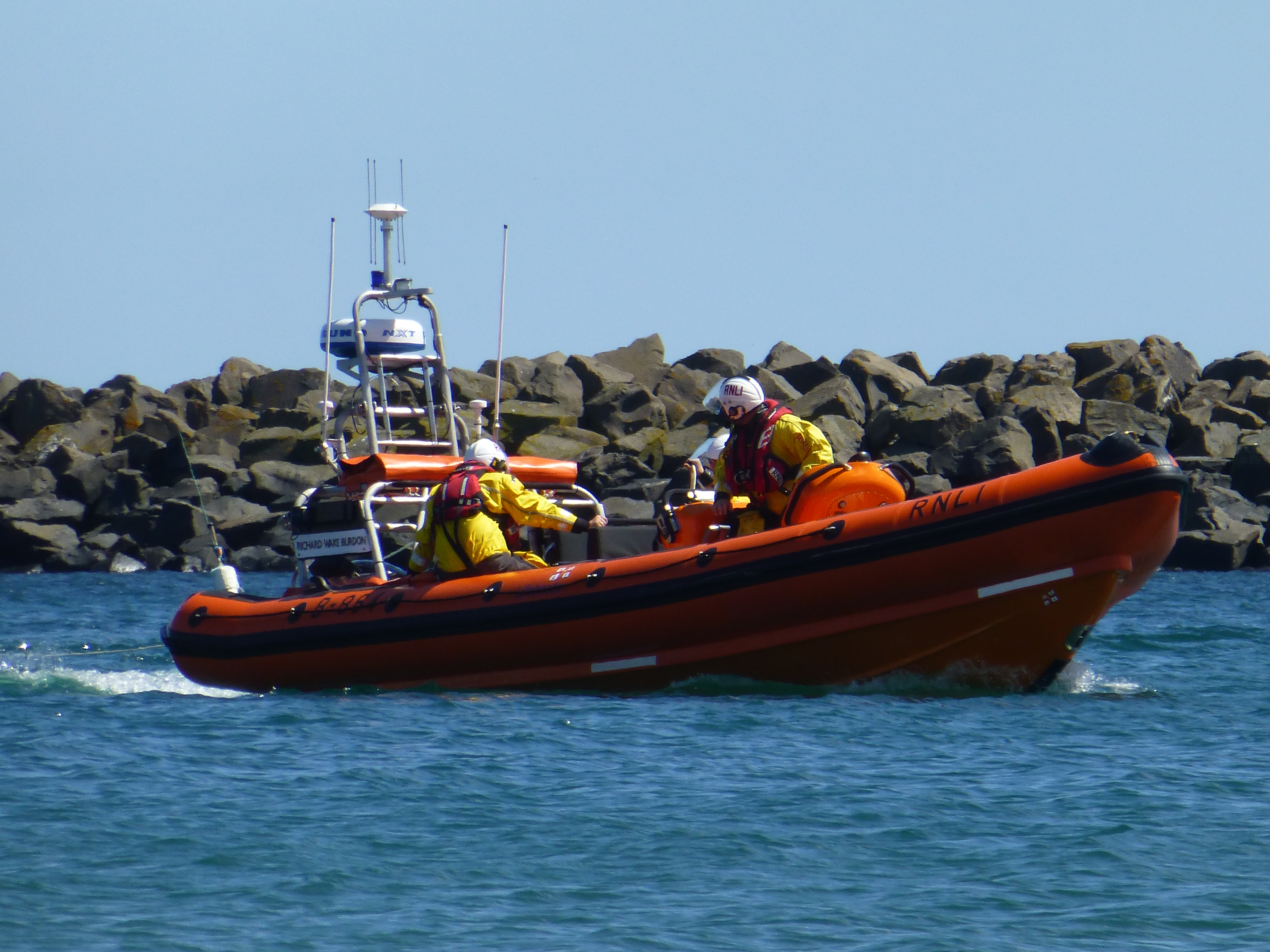 An earlier view of the lifeboat adjacent the breakwater